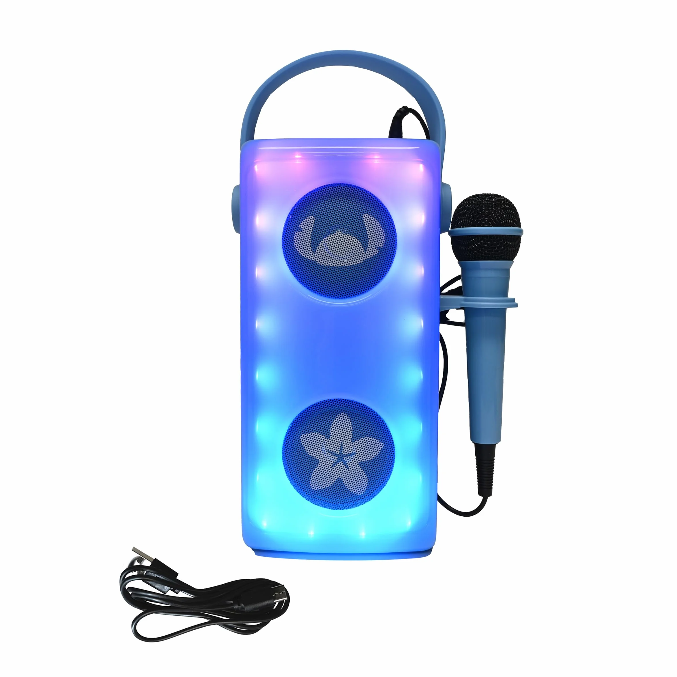 Lexibook, Disney Stitch, Bezprzewodowy Głośnik Bluetooth z Mikrofonem, Wielokolorowe Efekty Świetlne, Gniazdo na Kartę SD, Tf, Akumulator, Niebieski, BTP185DZ