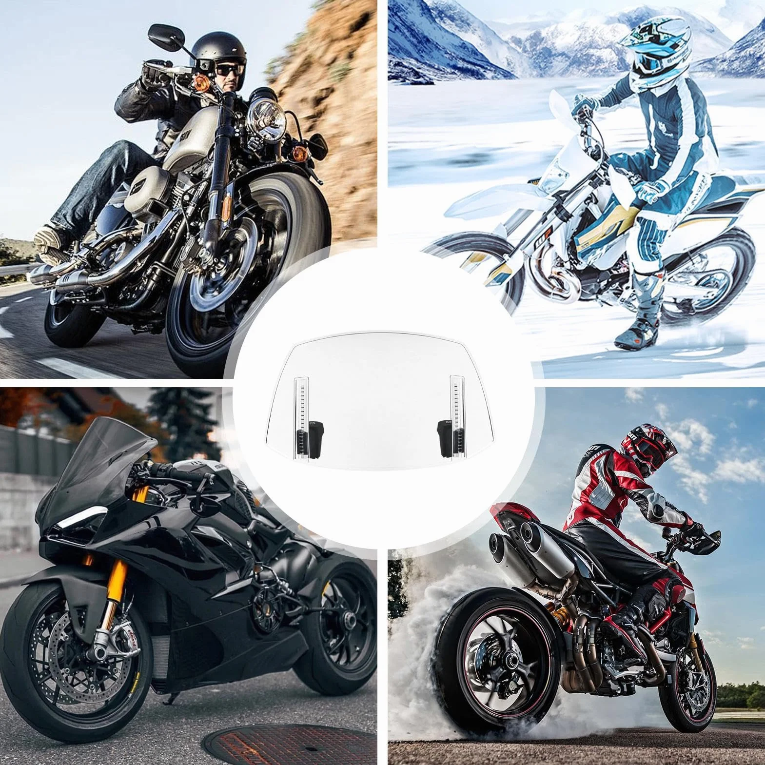 Deflektor wiatrowy do motocykla, regulowany klips i akcesoria do przedniej szyby przedniej, przedłużenie spojlera, nakładka do roweru wyścigowego i motocykla