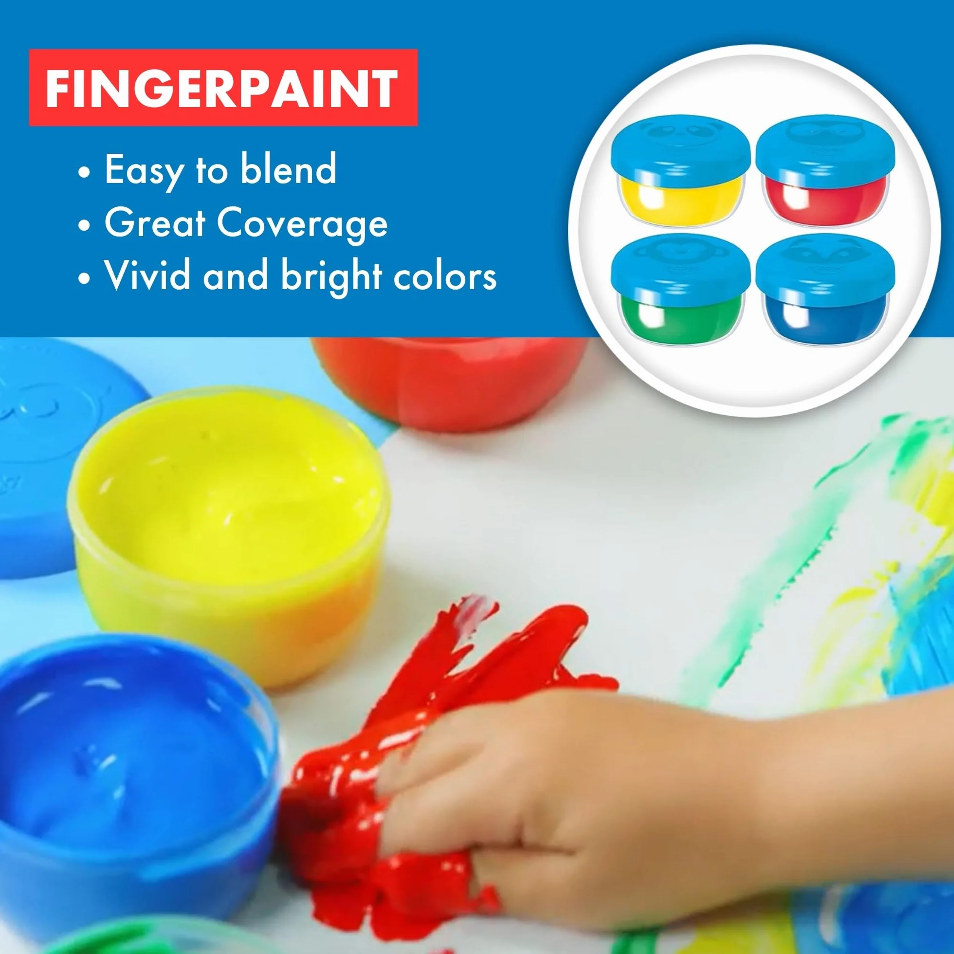 Maped Color'Peps My First Finger Paints dla niemowląt i małych dzieci w wieku od 1 lat, 4 doniczki z farbą