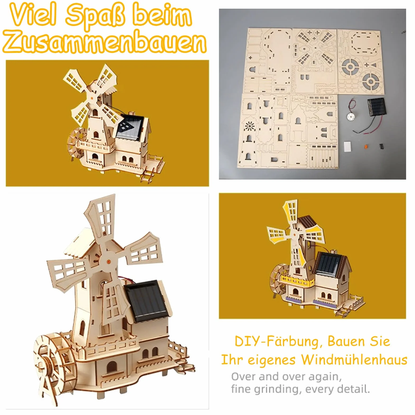 Solarne drewniane puzzle 3D, zestaw "zrób to sam", naukowa gra edukacyjna dla dzieci i dorosłych