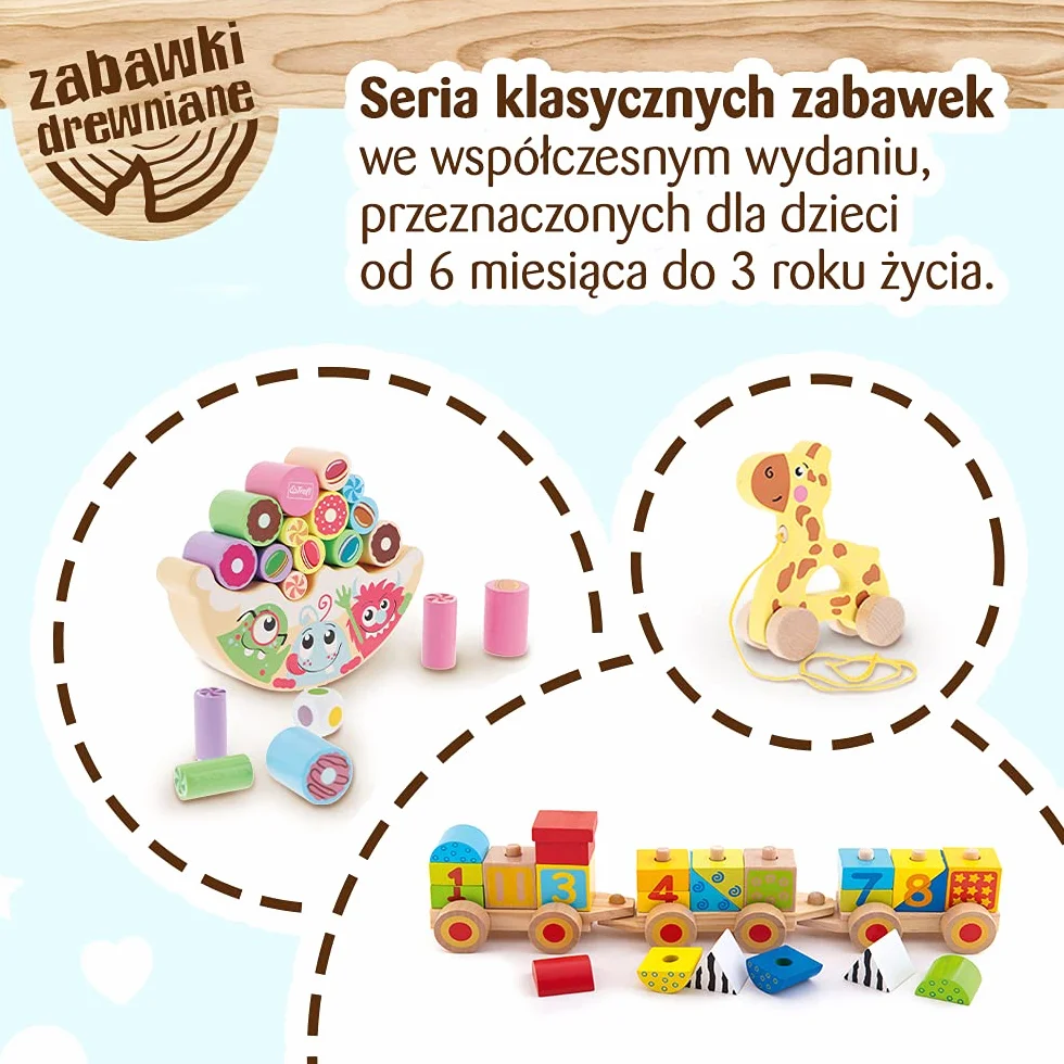 Trefl Ambulans Zabawka Drewniana dla Dzieci od 12 miesiąca życia