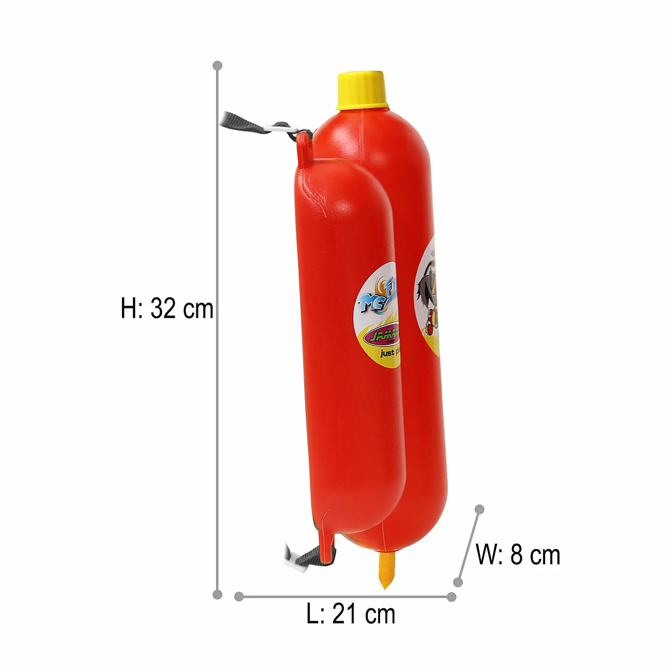 JAMARA 460342 - Mc Fizz strzykawka wodna z plecakiem zbiornikowym 2,5 l - funkcja natryskiwania, regulowane paski na ramię, zbiornik na wodę ok. 2,5 l do noszenia jak plecak, wąż ok. 72 cm długości,