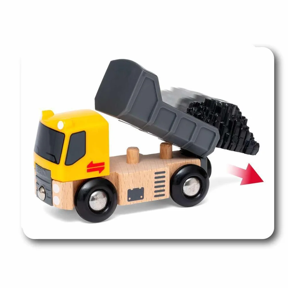 BRIO Świat 33658 Pojazdy budowlane - Drewniany dodatek kolejowy - zalecane od 3 lat