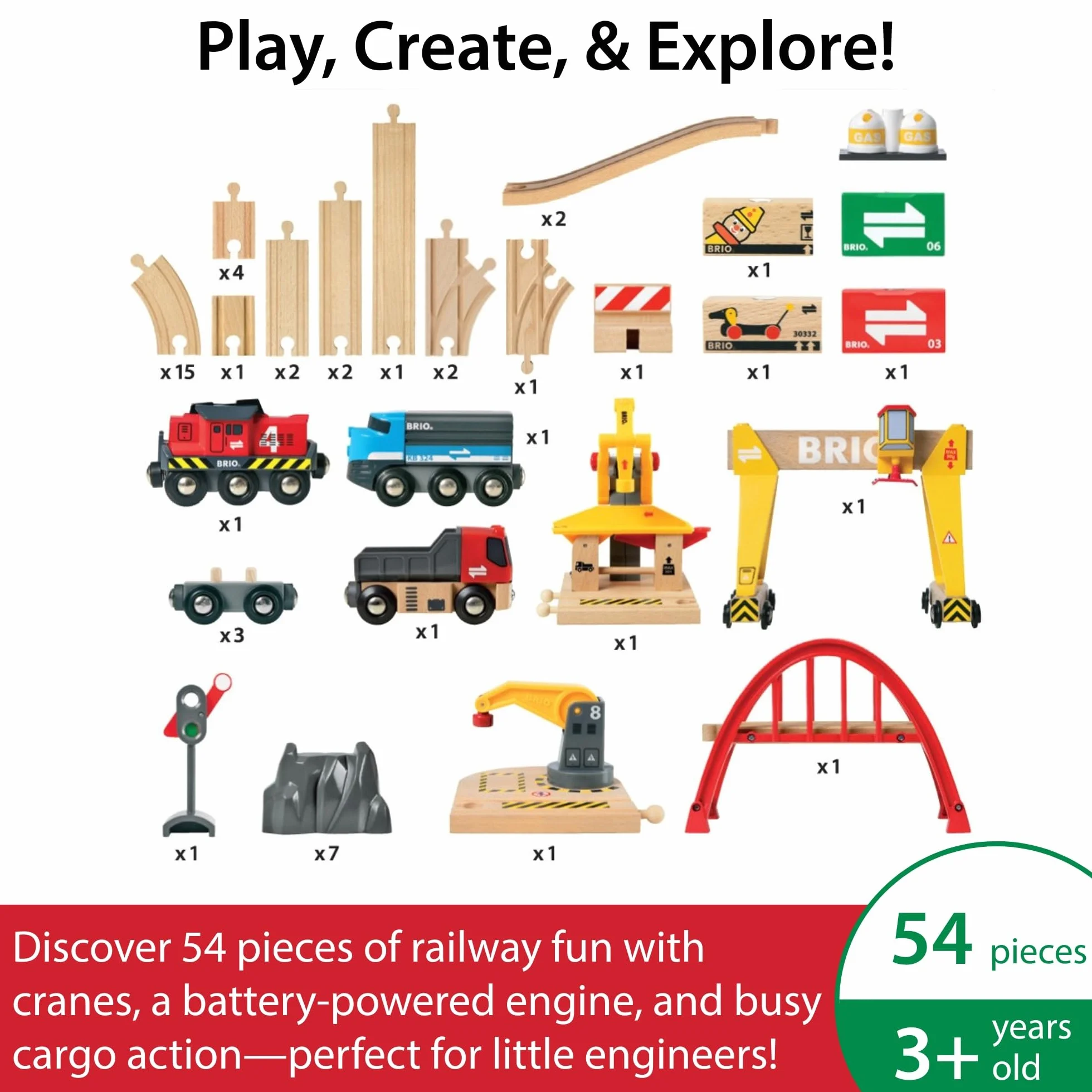 Brio 63309700 Cargo (63309700) Bezpieczna Zabawka Dla Dzieci Powyżej 3 Lat