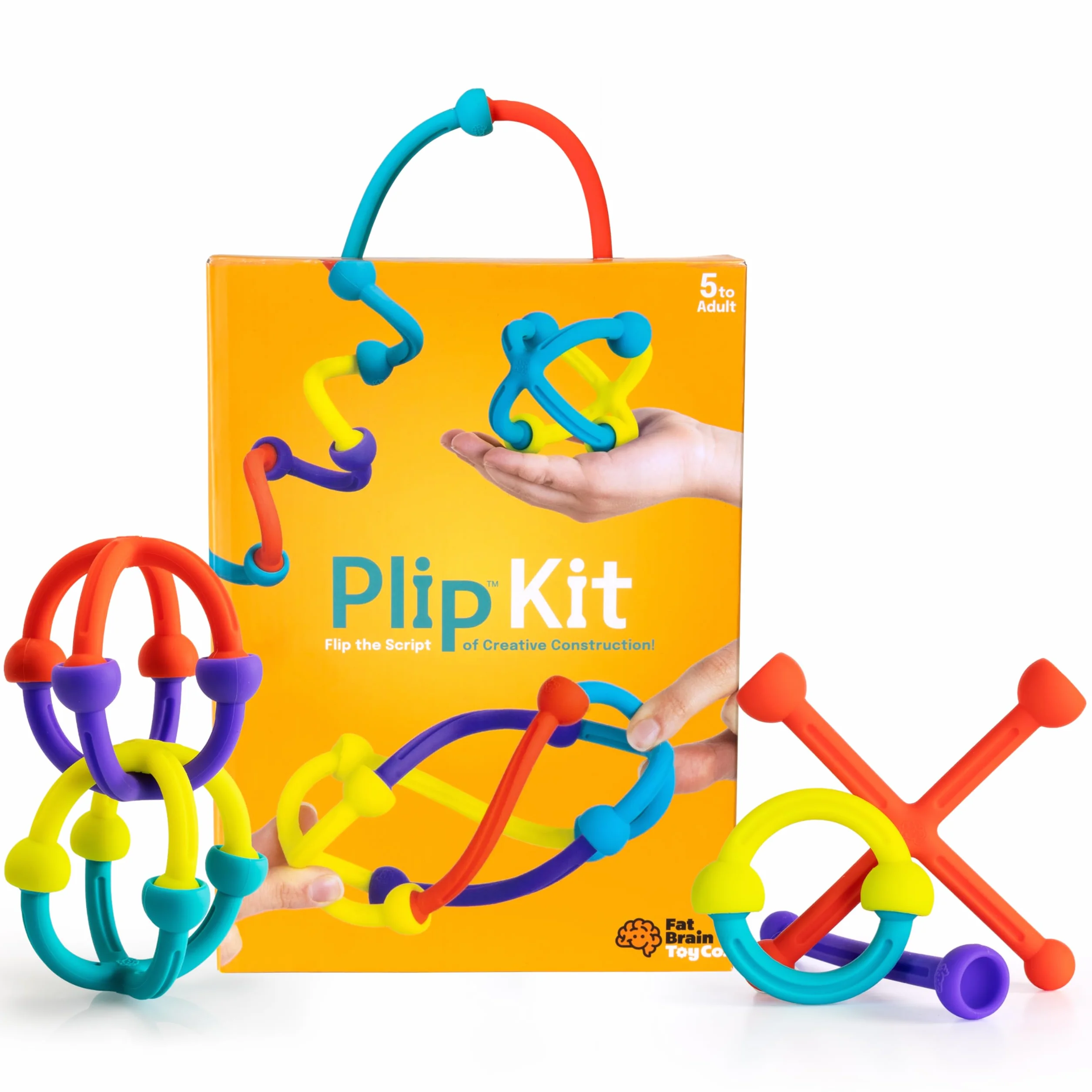 Fat Brain Toys Zestaw do klapy | 52-częściowy zestaw elastycznych silikonów w różnych kształtach, rozmiarach i kolorach | Zabawki sensoryczne dla dzieci | Kreatywne zabawki konstrukcyjne