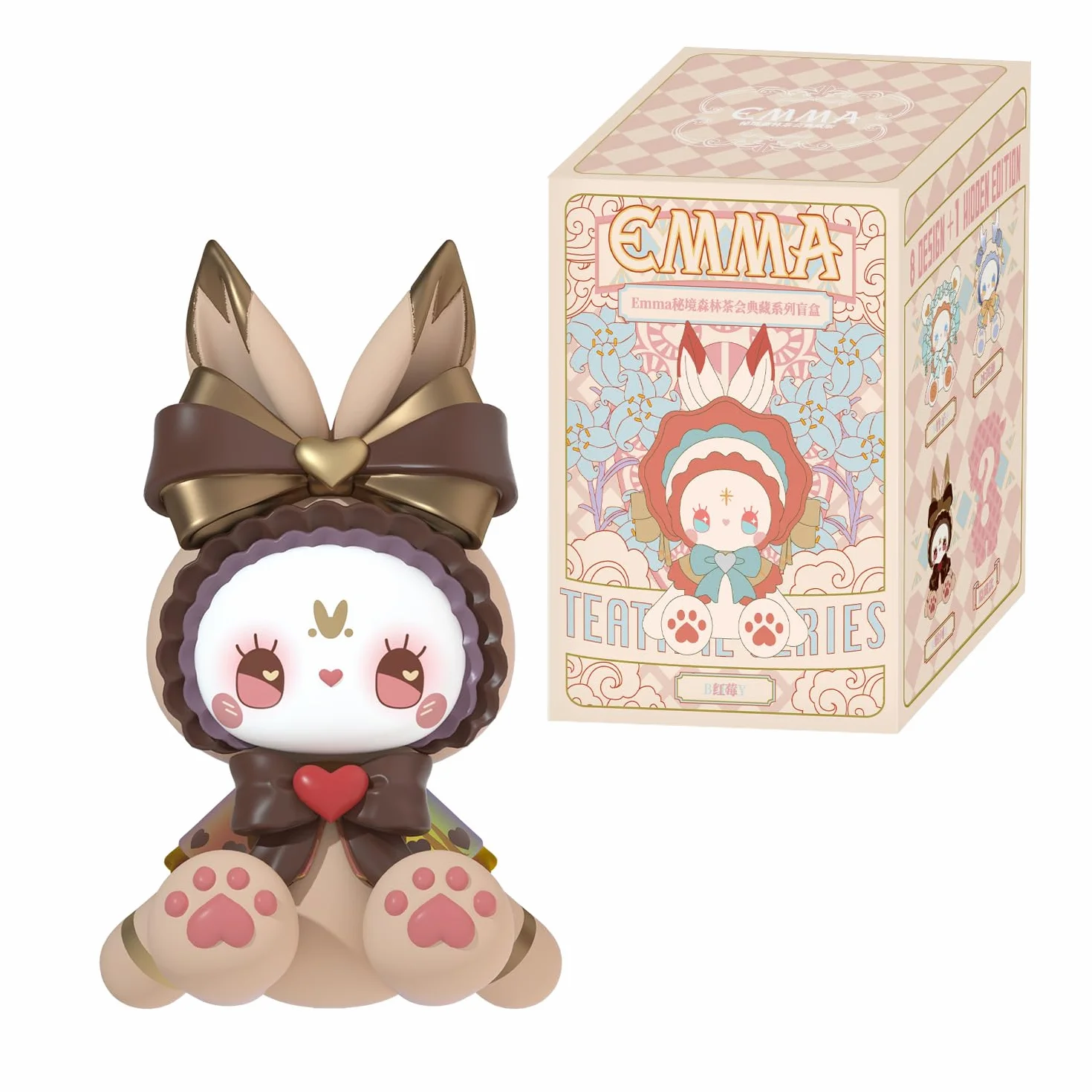 Blumax Emma Secret Forest Tea Party pudełko na herbatę w różnych kolorach – 1 losowa figurka (9 cm), figurka kolekcjonerska Kawaii Mystery, 8 wzorów + 1 rzadka rzadka rzadka