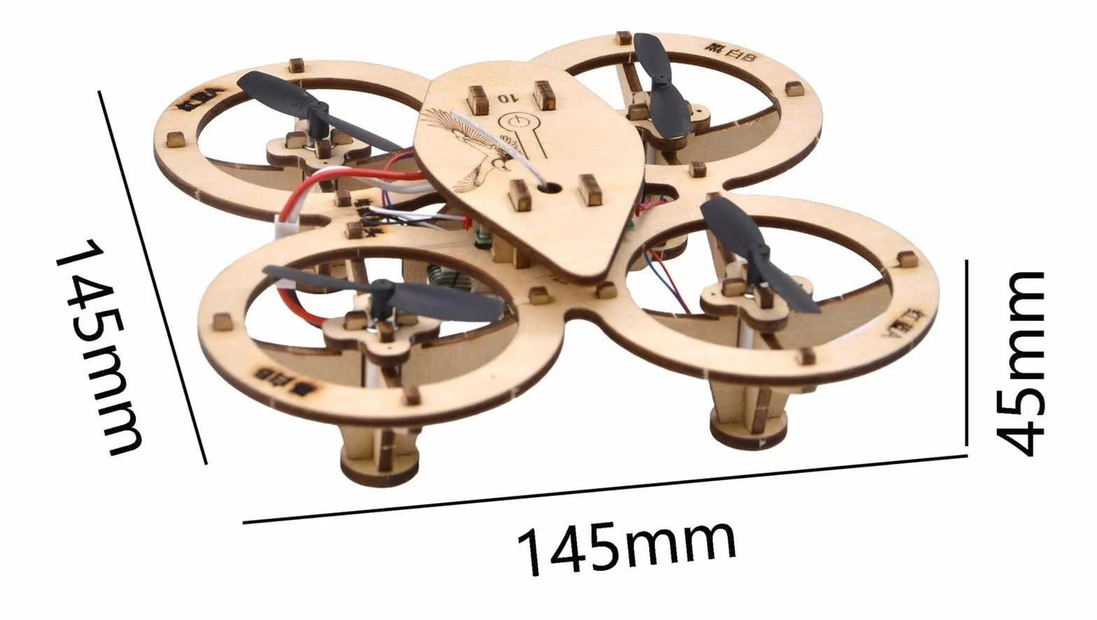 DIY Drewniane Klocki Latające, DIY Drewniany Zestaw Modeli Do Składania Drona Zdalnie Sterowany Samolot Treningowy Drewniany Montaż Quadcopter Mini Model Drona