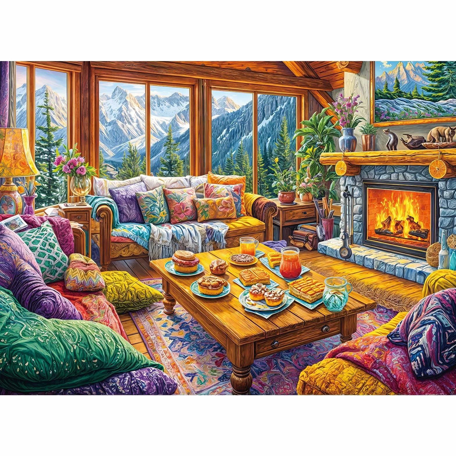 Puzzle 1000 elementów dla dorosłych i dzieci, Niemożliwa Gra, Układanka jako Prezent, Sprytne Zagadki, Kolorowe Układanki, Puzzle z Motywem Ciepłego Domu
