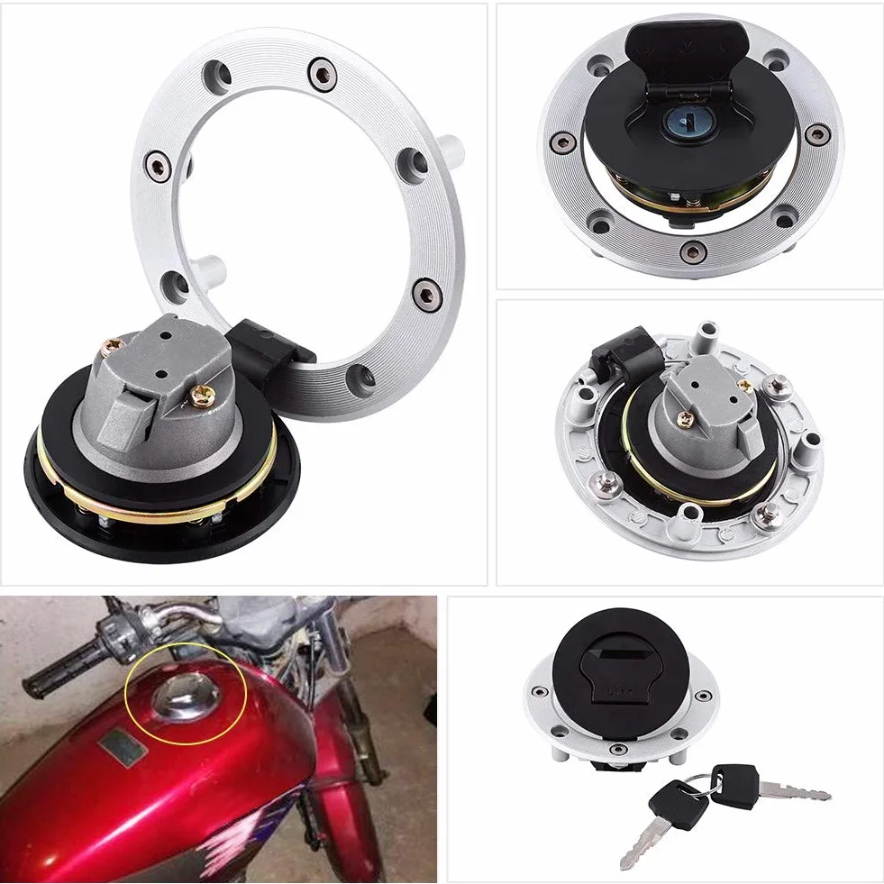 8 otwór korek wlewu paliwa motocykla, aluminiowy korek zbiornika paliwa gazowego motocykla z zamkiem na klucz do GSXR 600 750 do GSXR1300