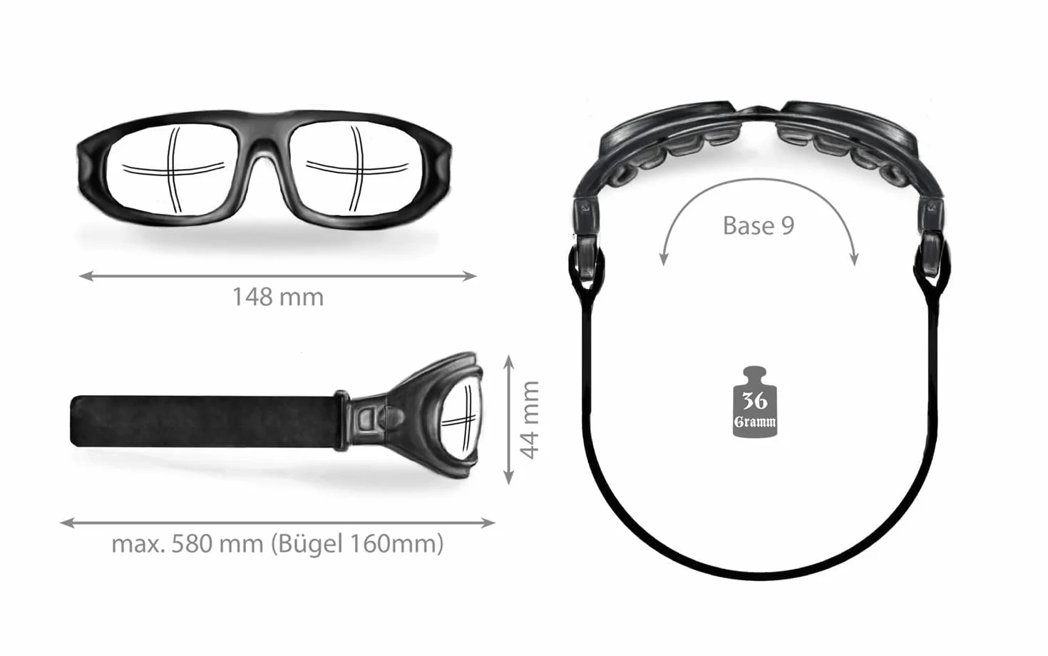 Helly® – No.1 Bikereyes® okulary motocyklowe, wielofunkcyjne okulary motocyklowe, odporne na zaparowanie, wiatroszczelne, szkło hartowane HLT®, DIN EN 166, zauszniki, wymienny pasek, orzeł