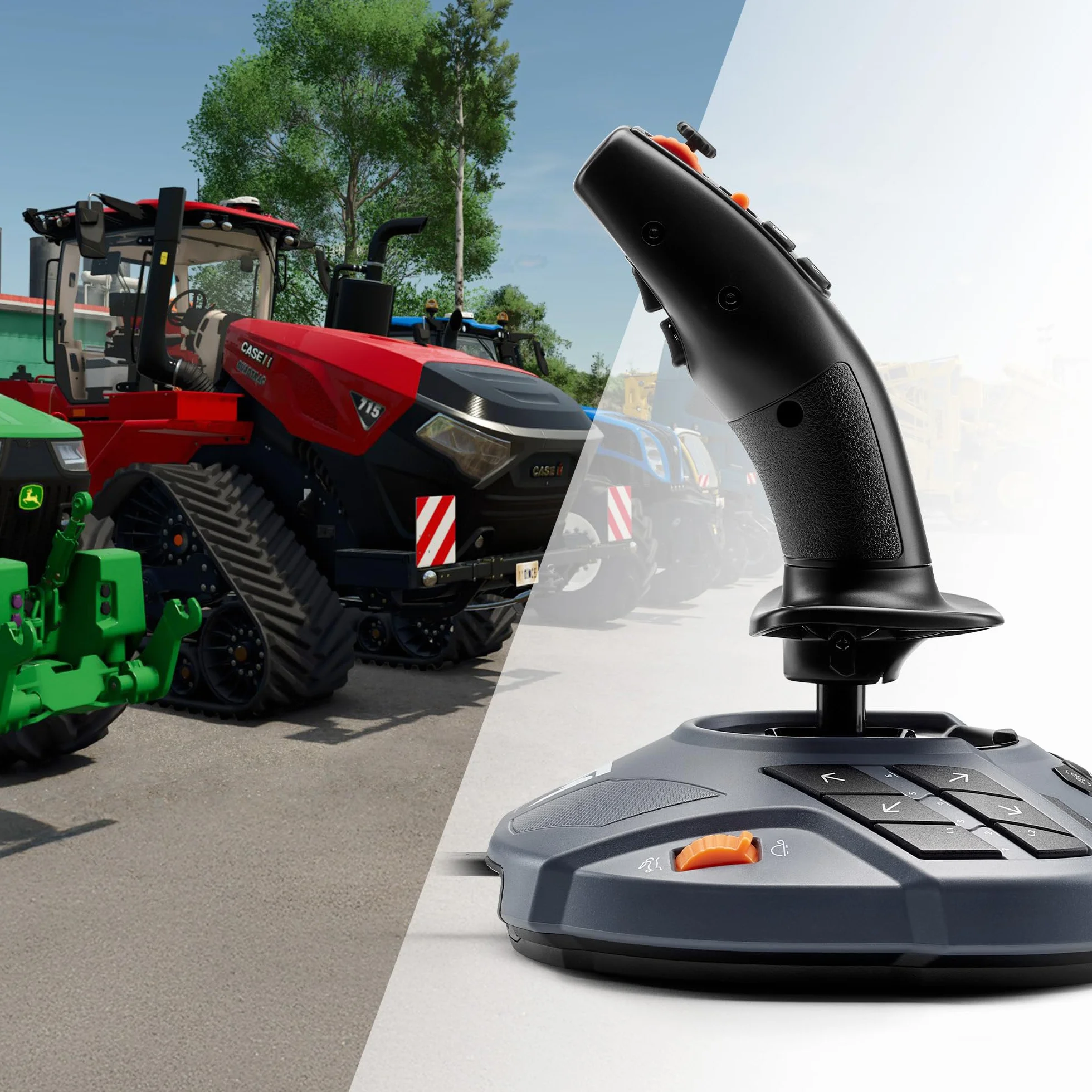 Thrustmaster SimTask FarmStick – Joystick Rolniczy do Symulatora Farmy i Maszyn Budowlanych – 33 Przyciski Akcji, Precyzja H.E.A.R.T – Kontroler do PC, PS5 i PS4 – Czarny