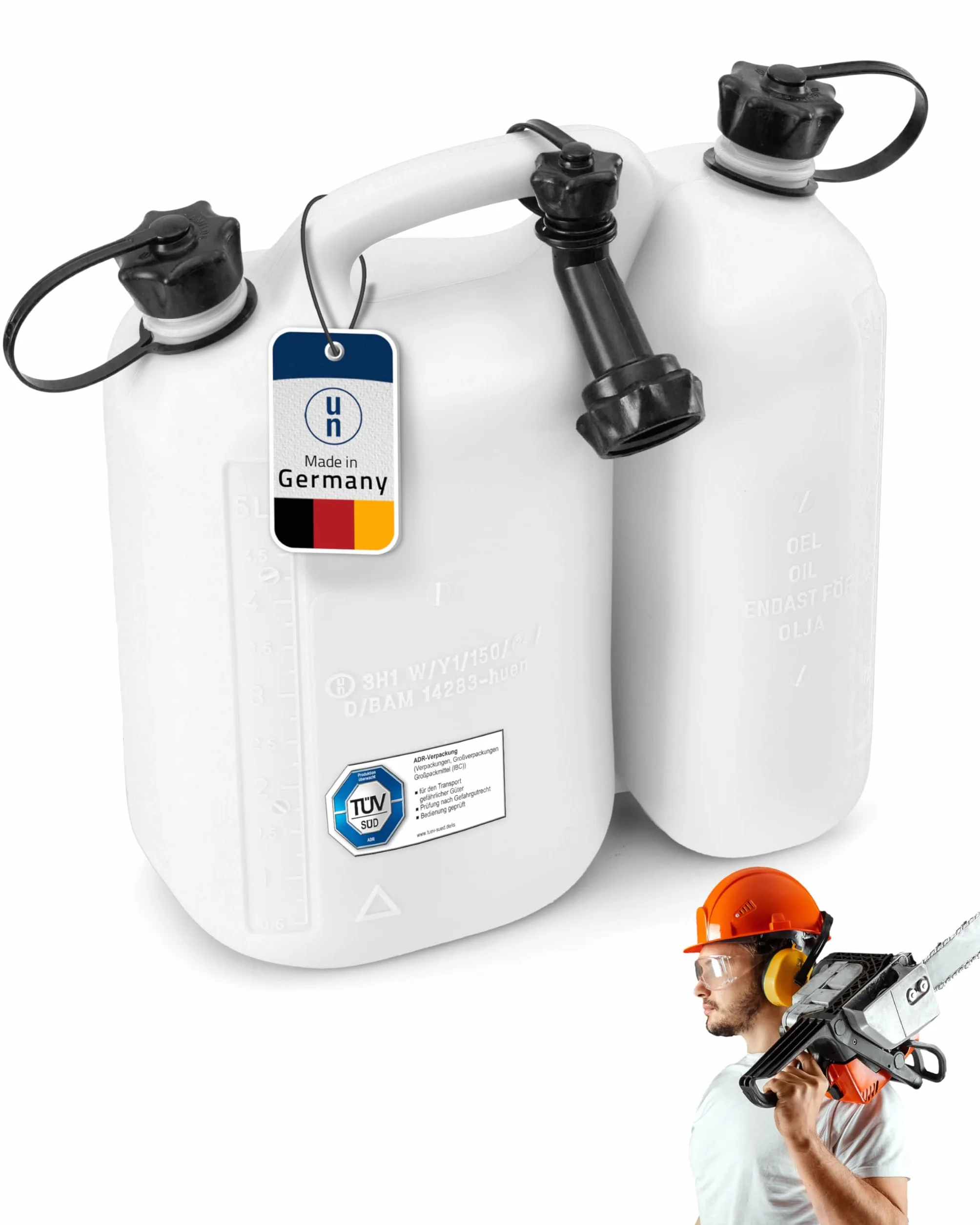 Podwójny kanister ECO 5,5+3L na paliwo benzynę, Hünersdorff