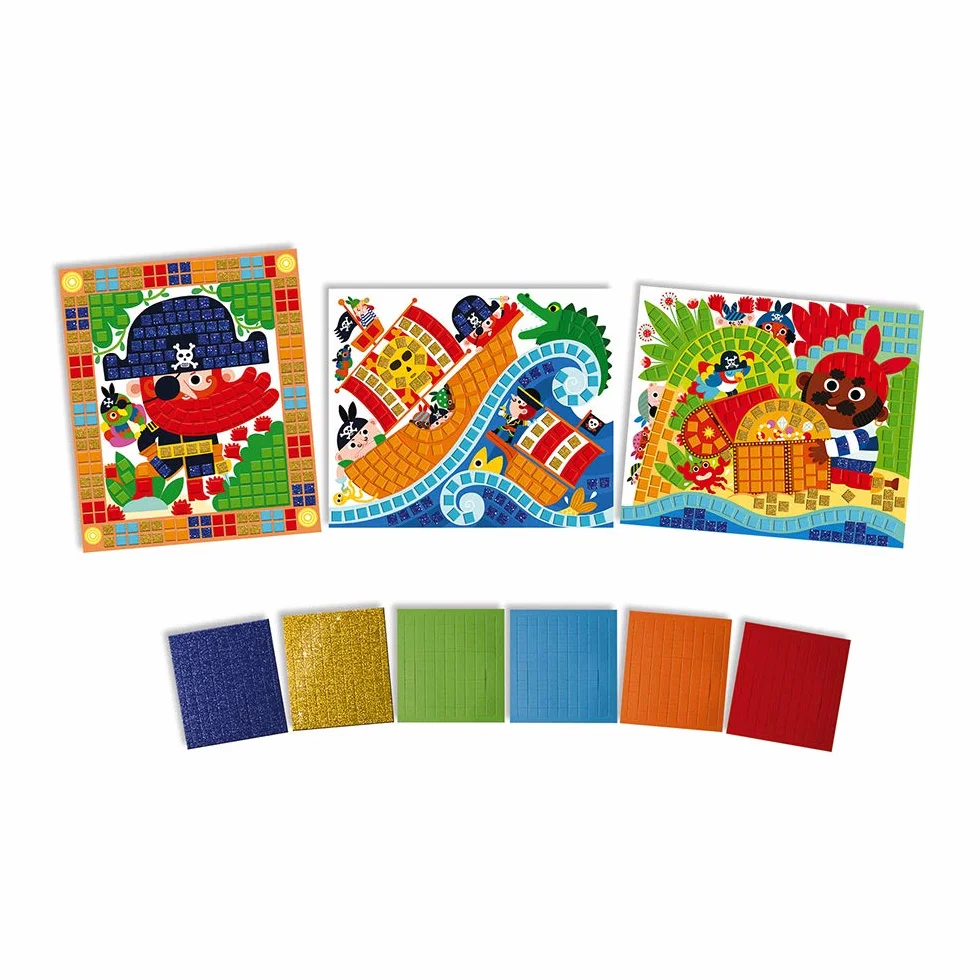 Janod - From 5 years old - Creative Kit - Pirate Mosaics - Calm Workshops - Creative Leisure - Dexterity and Concentration - J07897