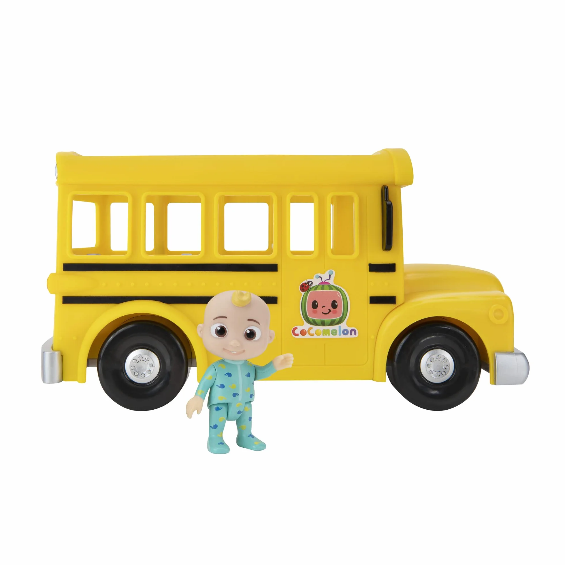 CoComelon CMW0137 autobus z muzyką i figurką JJ, oficjalna niemiecka wersja językowa, dla dzieci od 2 lat, żółty