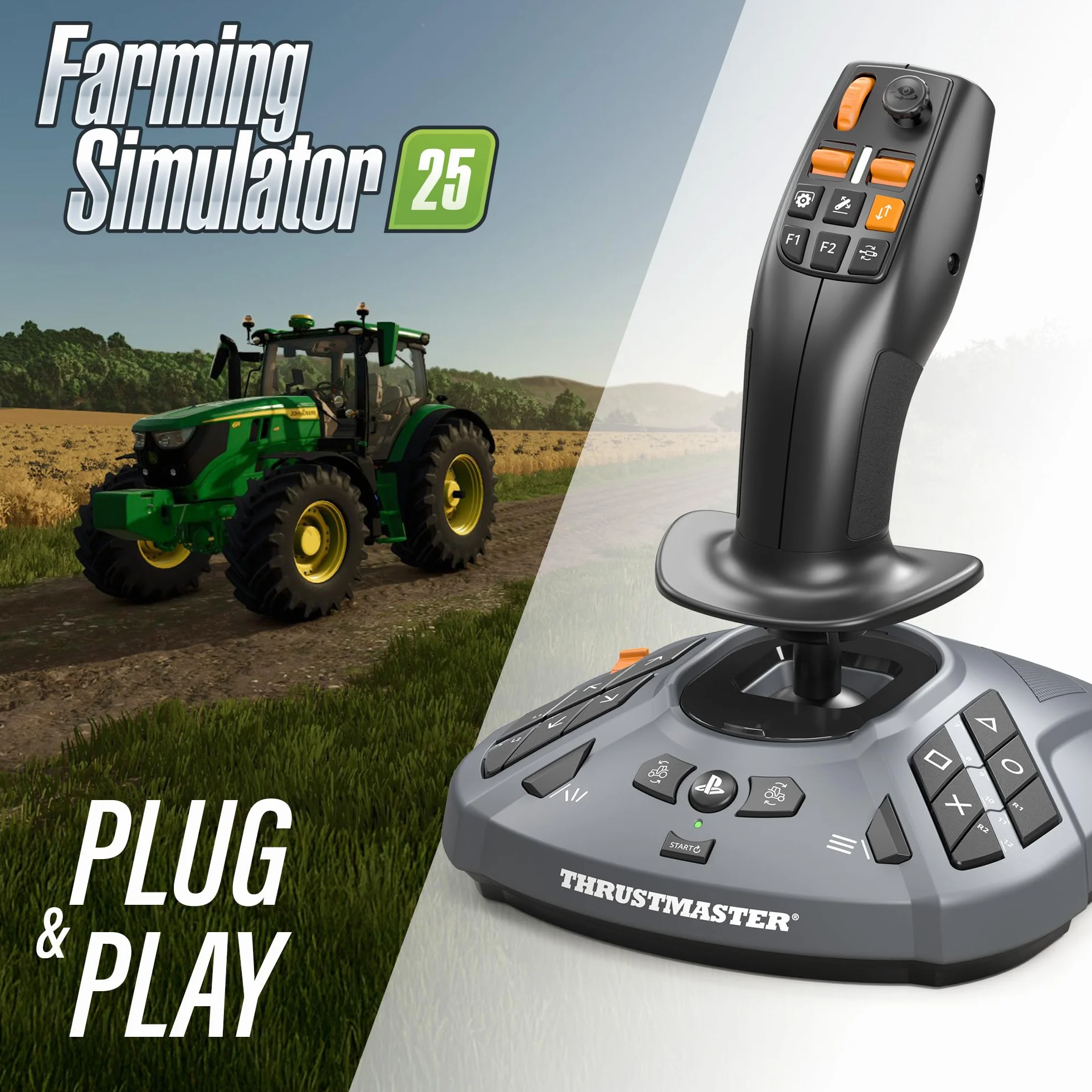 Thrustmaster SimTask FarmStick – Joystick Rolniczy do Symulatora Farmy i Maszyn Budowlanych – 33 Przyciski Akcji, Precyzja H.E.A.R.T – Kontroler do PC, PS5 i PS4 – Czarny