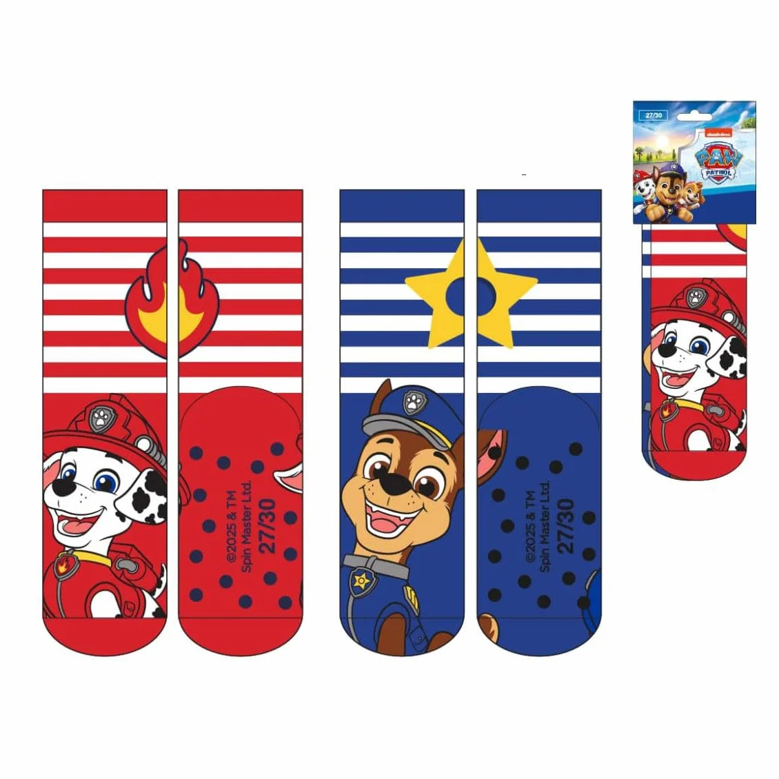 CERDÁ LIFE'S LITTLE MOMENTS Antypoślizgowa bezpieczna konstrukcja | Skarpetki Paw Patrol Wygodne Aplikacje (2 sztuki) Unisex Dzieci, psi patrol, 27-30