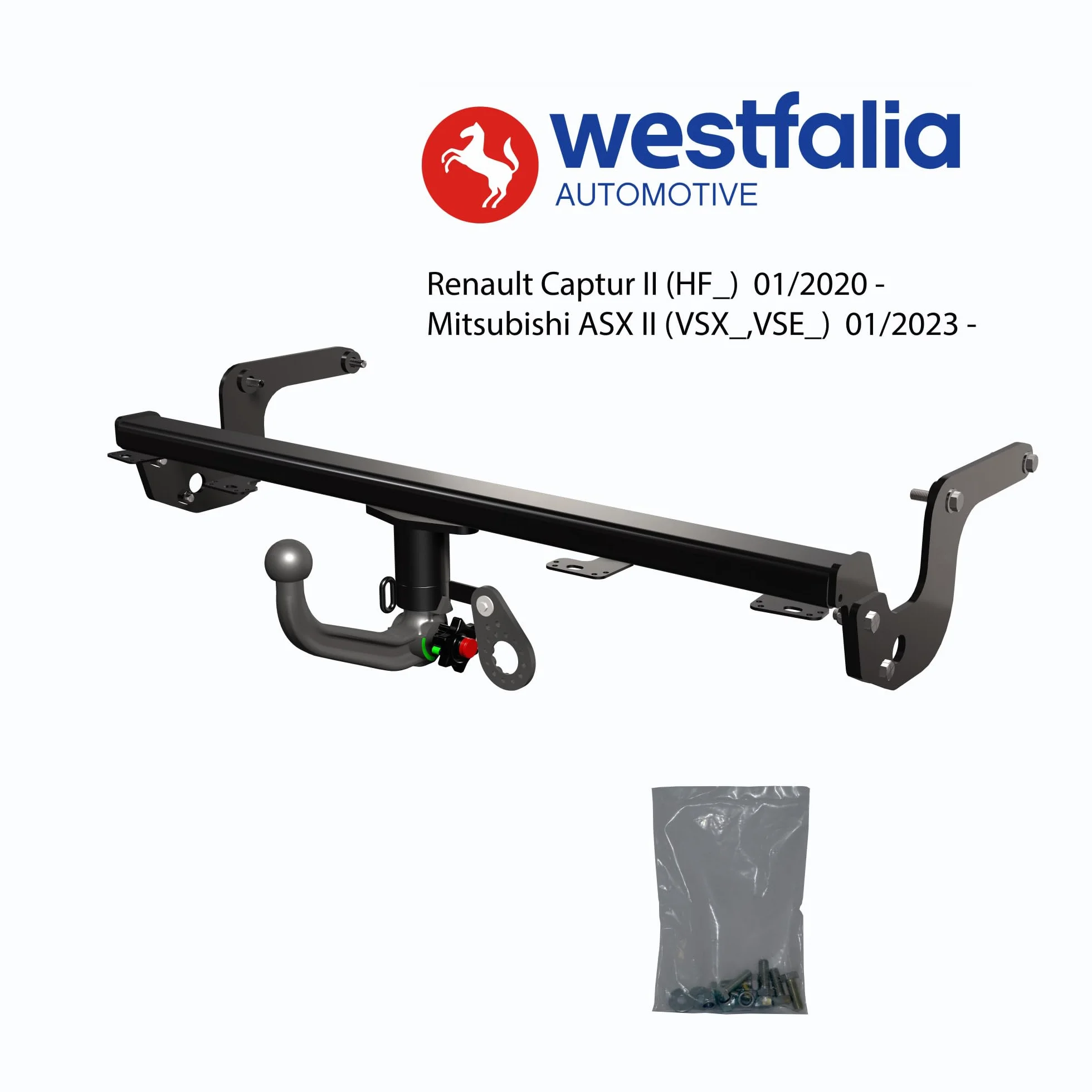 Westfalia wypinany Hak Holowniczy do Renault Captur II (od 01/2020) - Również odpowiedni dla AdBlue i hybryd typu plug-in