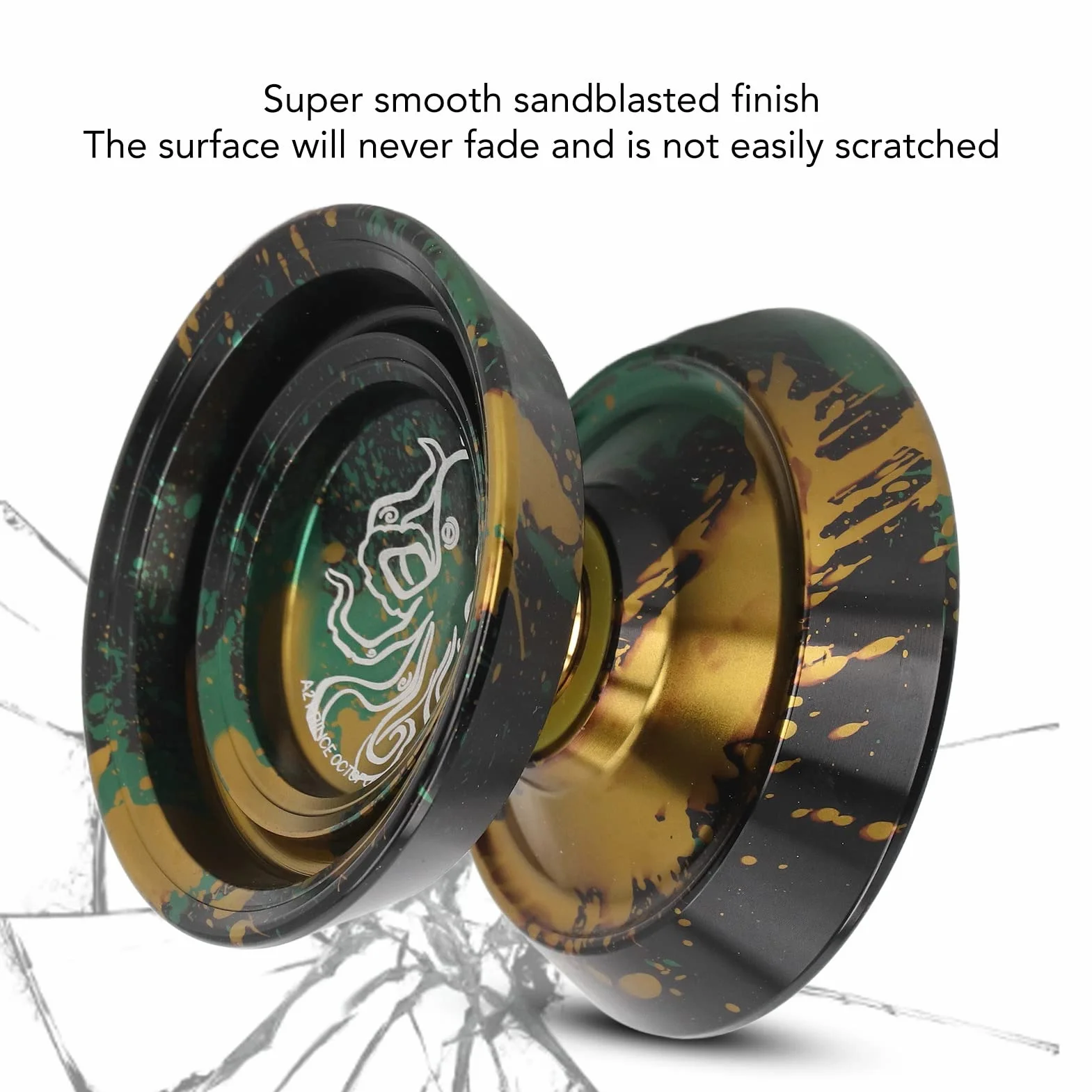 Marhynchus Premium Niereagujący Metal Aluminium Aluminium Yoyo Professional Yoyo z potężną stabilnością Rotacji dla Dzieci Dorosłych Początkujący Zaawansowani Gracze (czarne złoto)