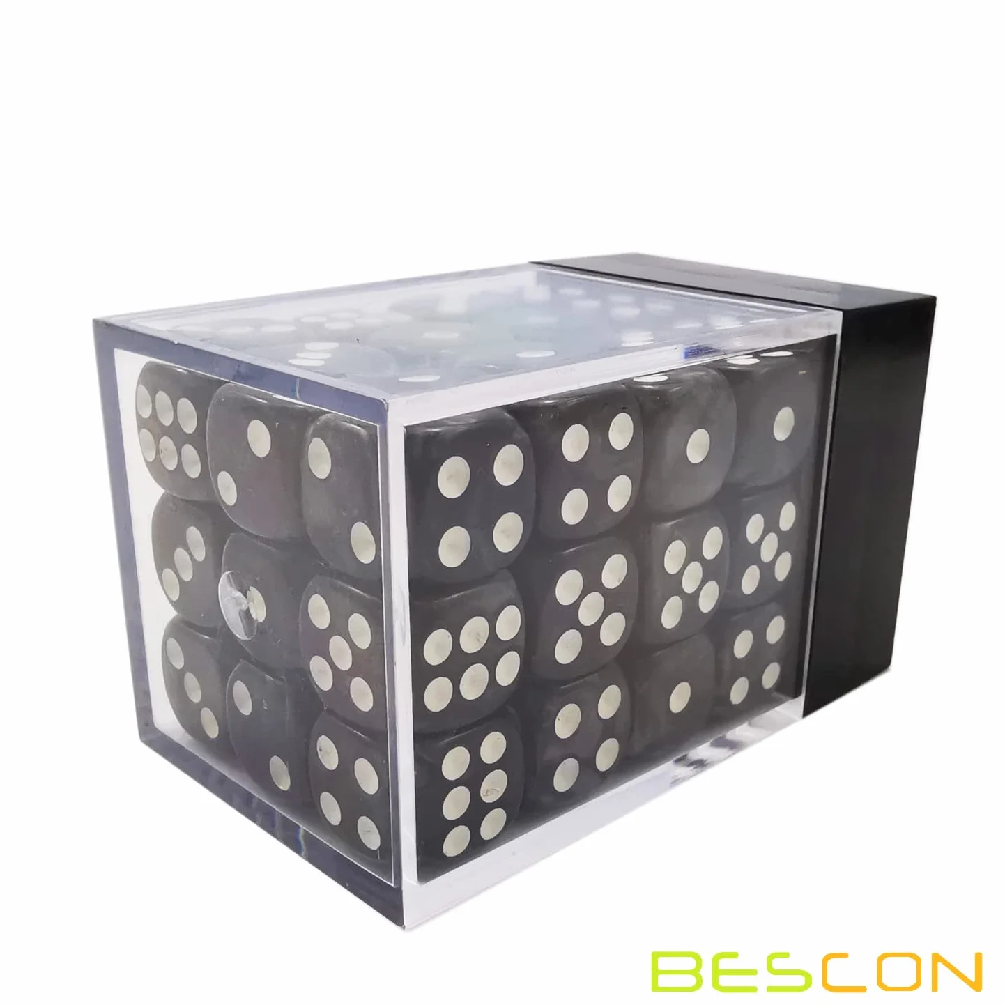 Bescon 6-stronne kości 12 mm, 91 cm, pudełko z cegły, 12 mm sześciostronna matryca (36) blok kości, czarny marmur