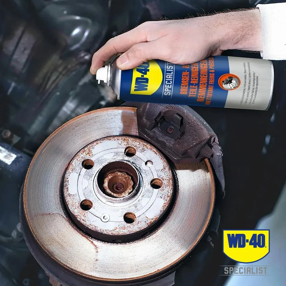 WD-40 Specialist Środek do czyszczenia hamulców i części 500 ml – środek do usuwania tłuszczu do hamulców, sprzęgieł i części silnika, usuwa kurz z hamulców, olej i zanieczyszczenia, poprawia