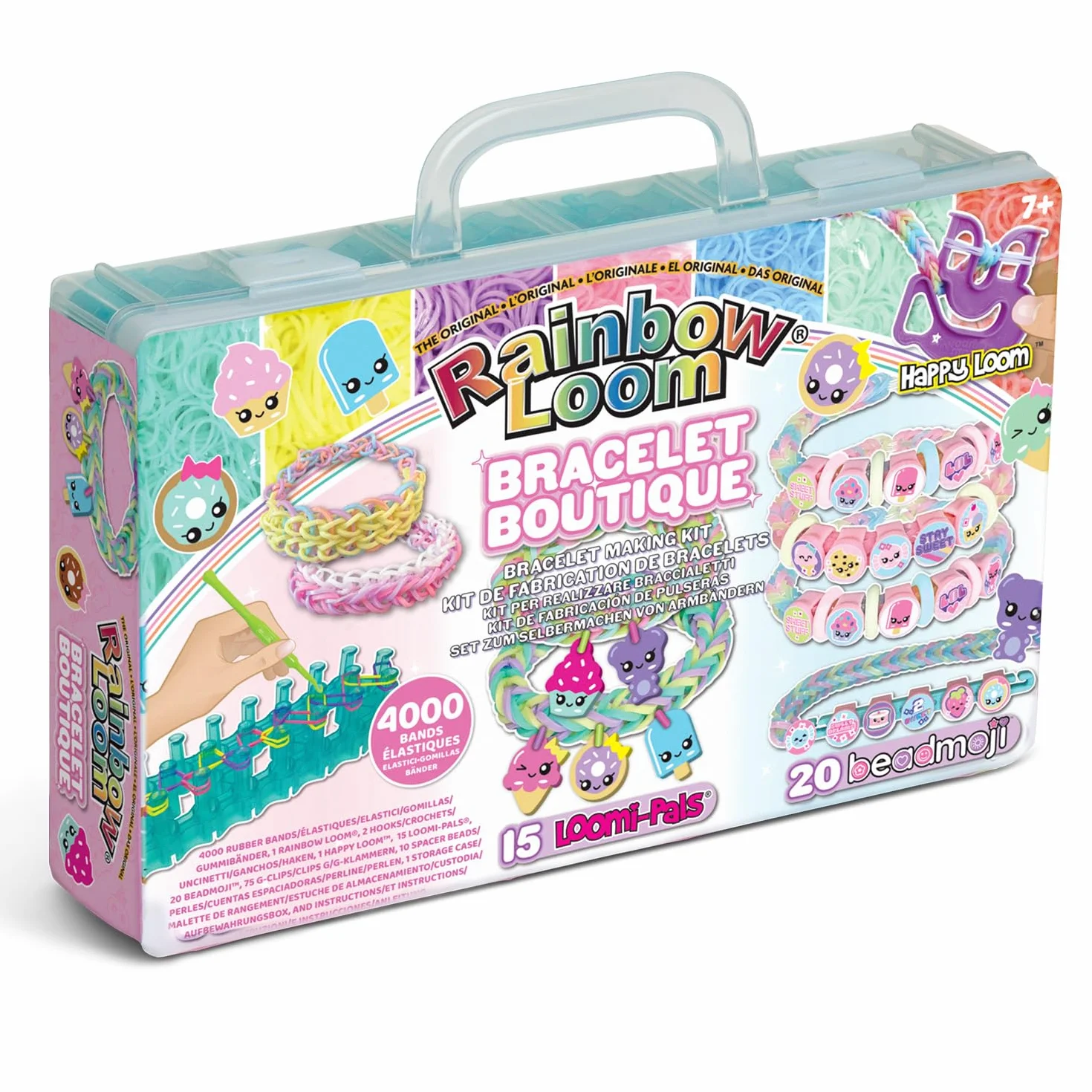 Bandai - Rainbow Loom Boutique – automatyczny zestaw do produkcji bransoletek z gumowych taśm - kreatywne hobby - zawiera 4000 gumowych taśm, haczyków - zabawka dla dzieci od 7 lat - CD0186