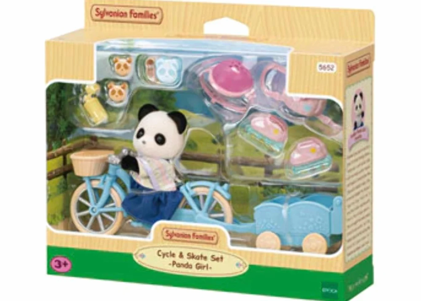 Sylvanian Families Zestaw rowerowy i łyżwiarski - Panda Girl- domek dla lalek zestaw do zabawy 5652