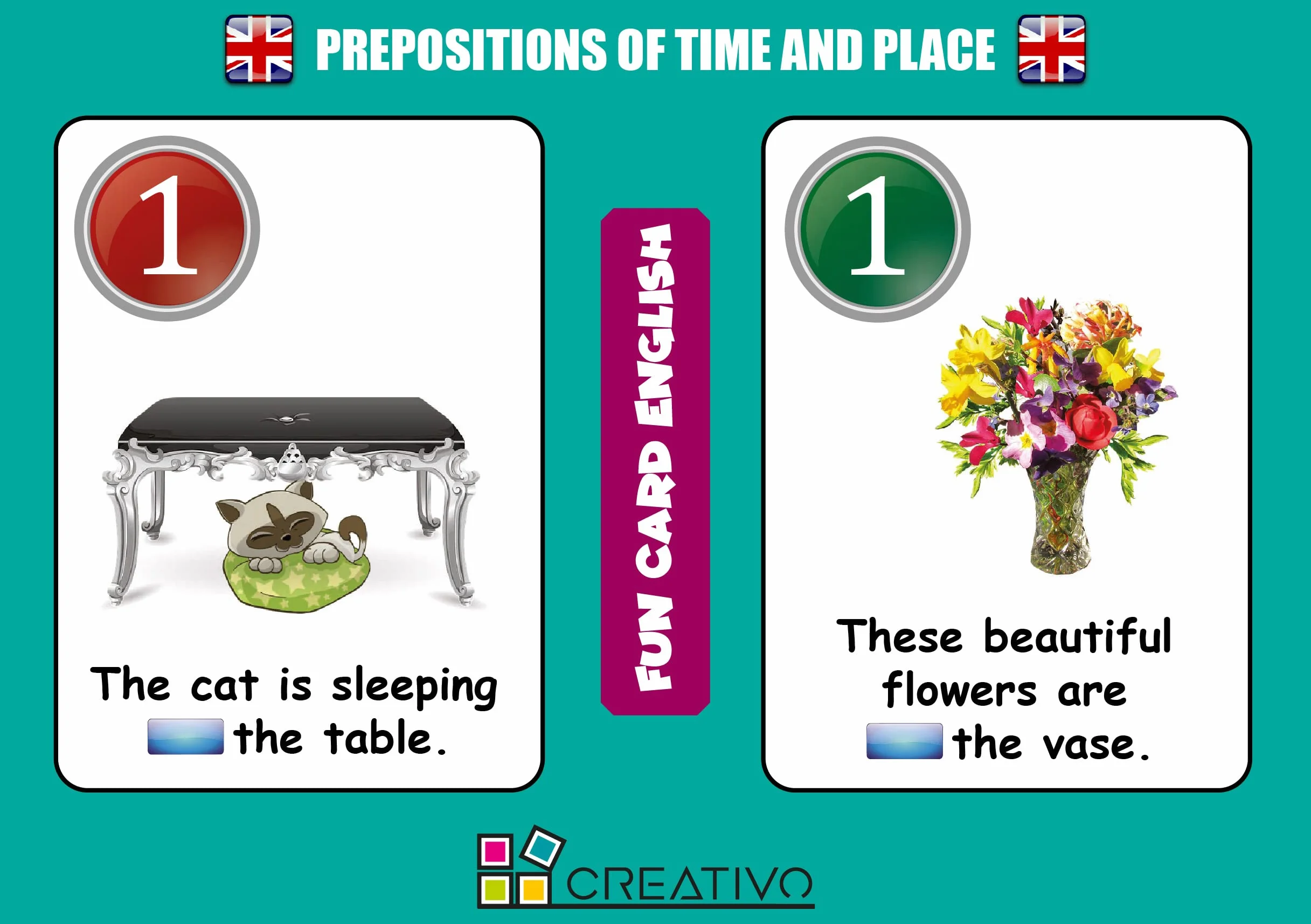 ENGLISH PREPOSITIONS OF TIME AND PLACE (FICHAS)