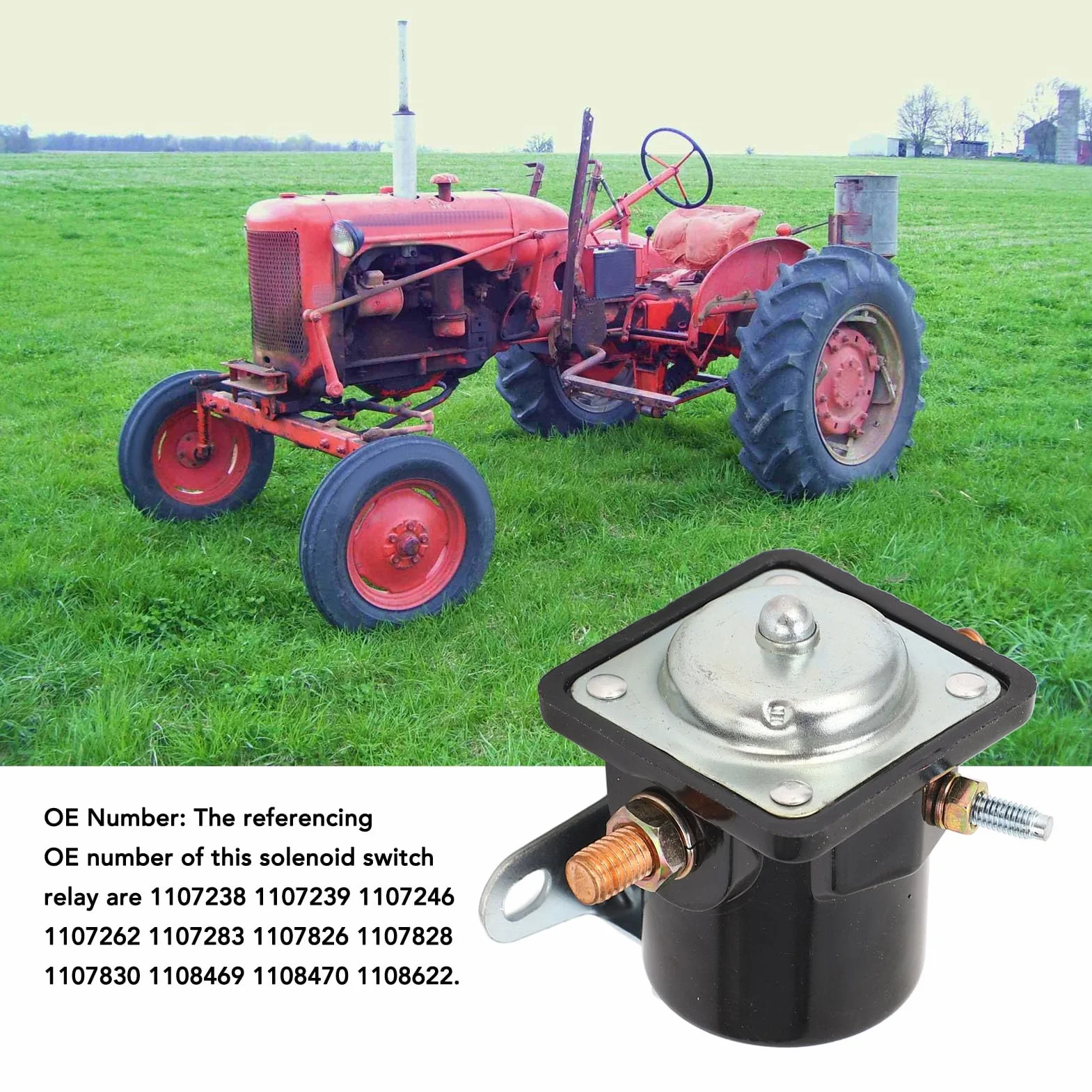 Przełącznik Przekaźnika Elektromagnetycznego, 6 V 3 Zaciski Przełącznik Elektromagnetyczny Przekaźnik Elektromagnetyczny Rozrusznika 20-7000392 Zamiennik dla Allis Chalmers 1960