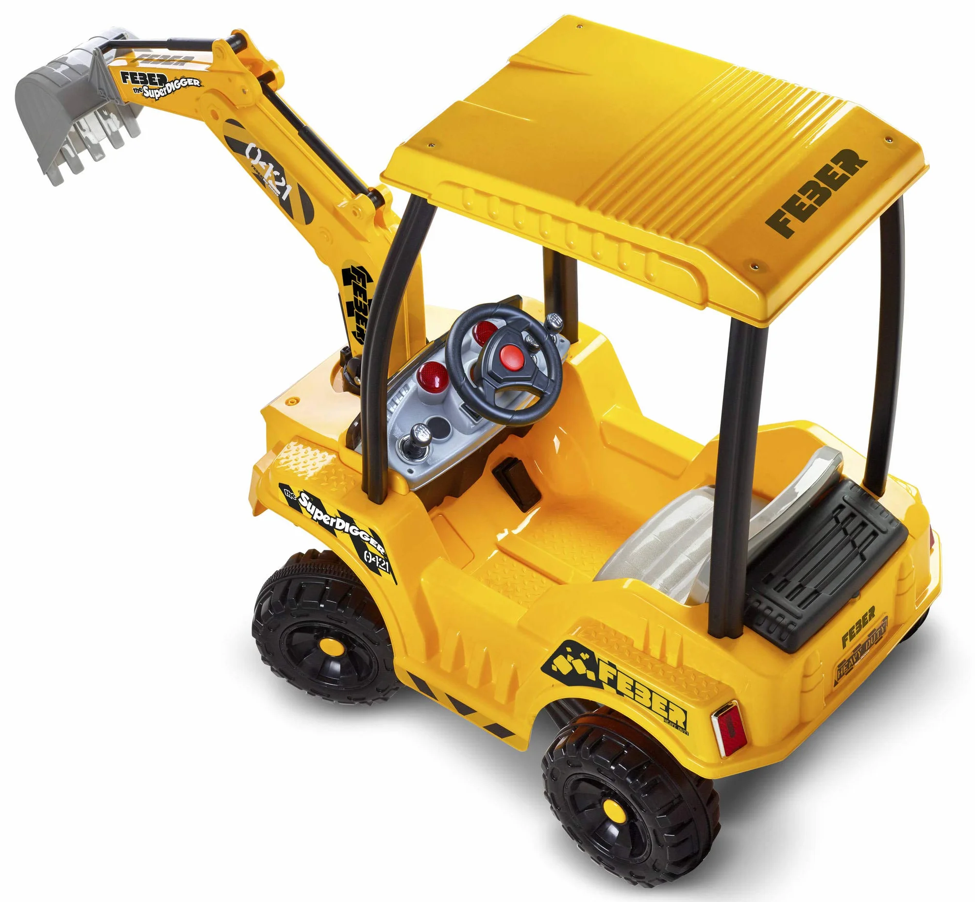 FEBER - Super Digger, koparka akumulatorowa dla dzieci w wieku od 3 lat, 12V (Famosa 800012320)