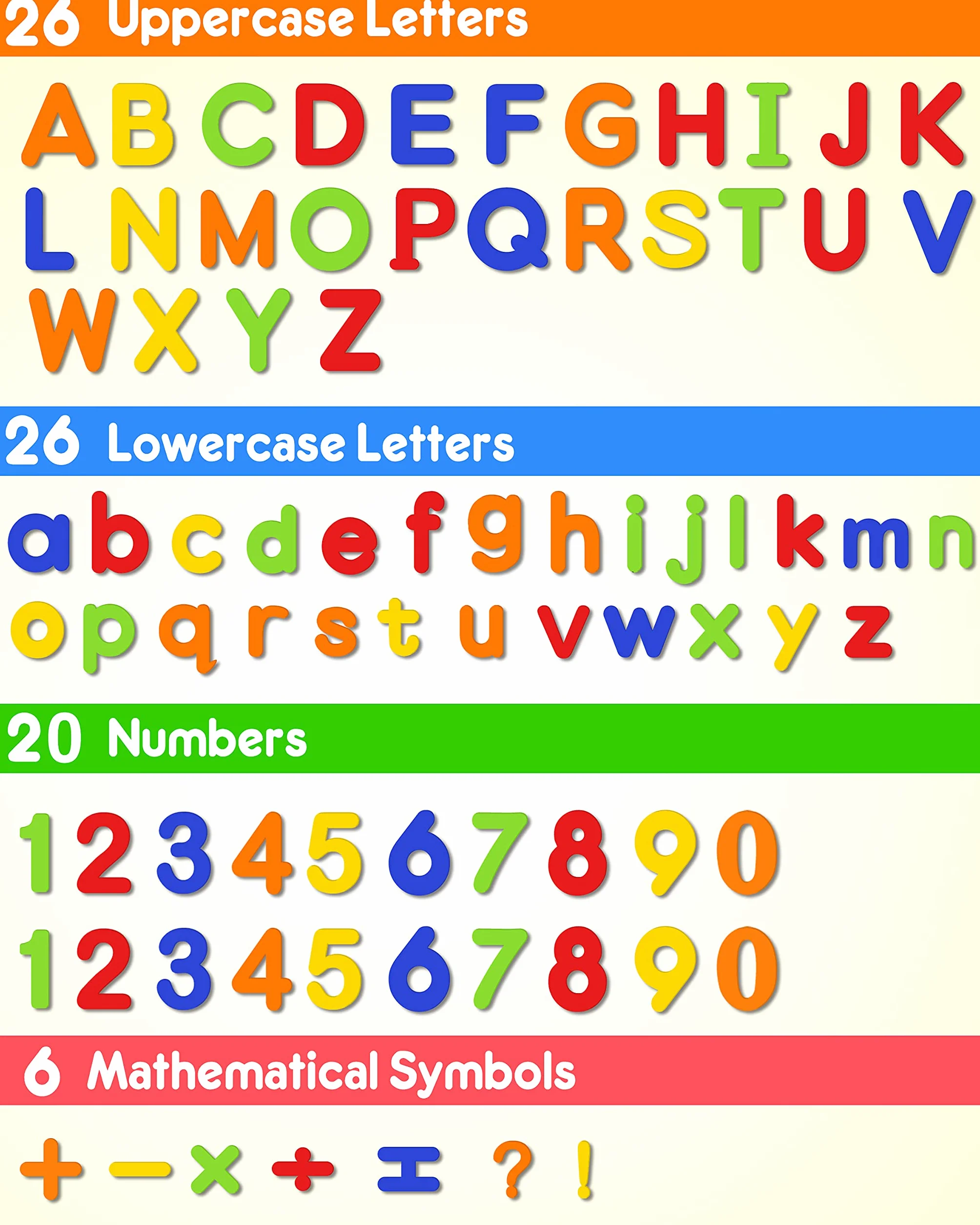 Coogam EVA Magnetyczne litery Liczby 78 sztuk Alfabet ABC 123 Magnesy na lodówkę Kolorowy zestaw zabawek edukacyjnych, przedszkolna nauka pisowni Wielkie litery Małe na 3 4 5 lat Dziecko