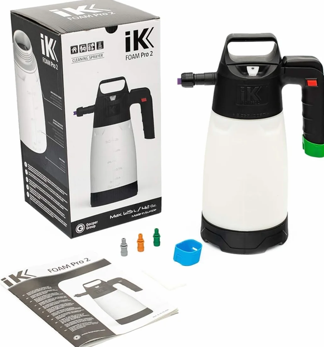 Profesjonalny opryskiwacz IK Foam Pro 2 - Pojemność użytkowa 1,25 l - Czyszczenie i dezynfekcja - Przeznaczony do kwasów i agresywnych chemikaliów - Ergonomia, wszechstronność i bezpieczeństwo