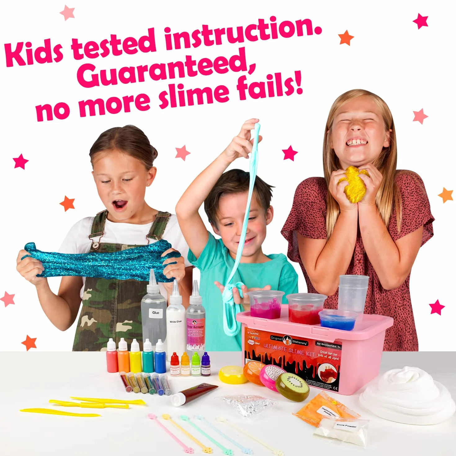 Original Stationery Ultimate Slime - zestaw ''zrób to sam'' do produkcji plastelinowych „glutków” dla chłopców i dziewcząt - w jednym pudełku z klejem, brokatem, barwnikami, instrukcjami i wszystkim, co potrzebne aby od razu zacząć
