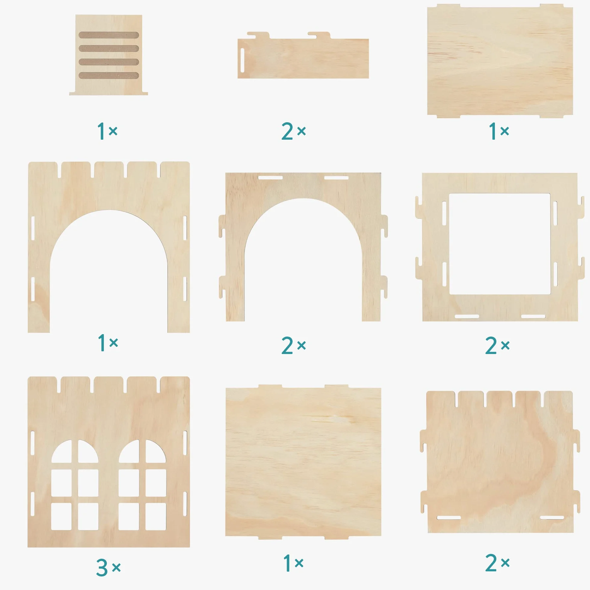 Navaris Zamek królika, drewniany domek do zabawy dla króliczka, MDF i drewno sosnowe, kryjówka dla królików, fort, 69 x 24 x 25,5 cm