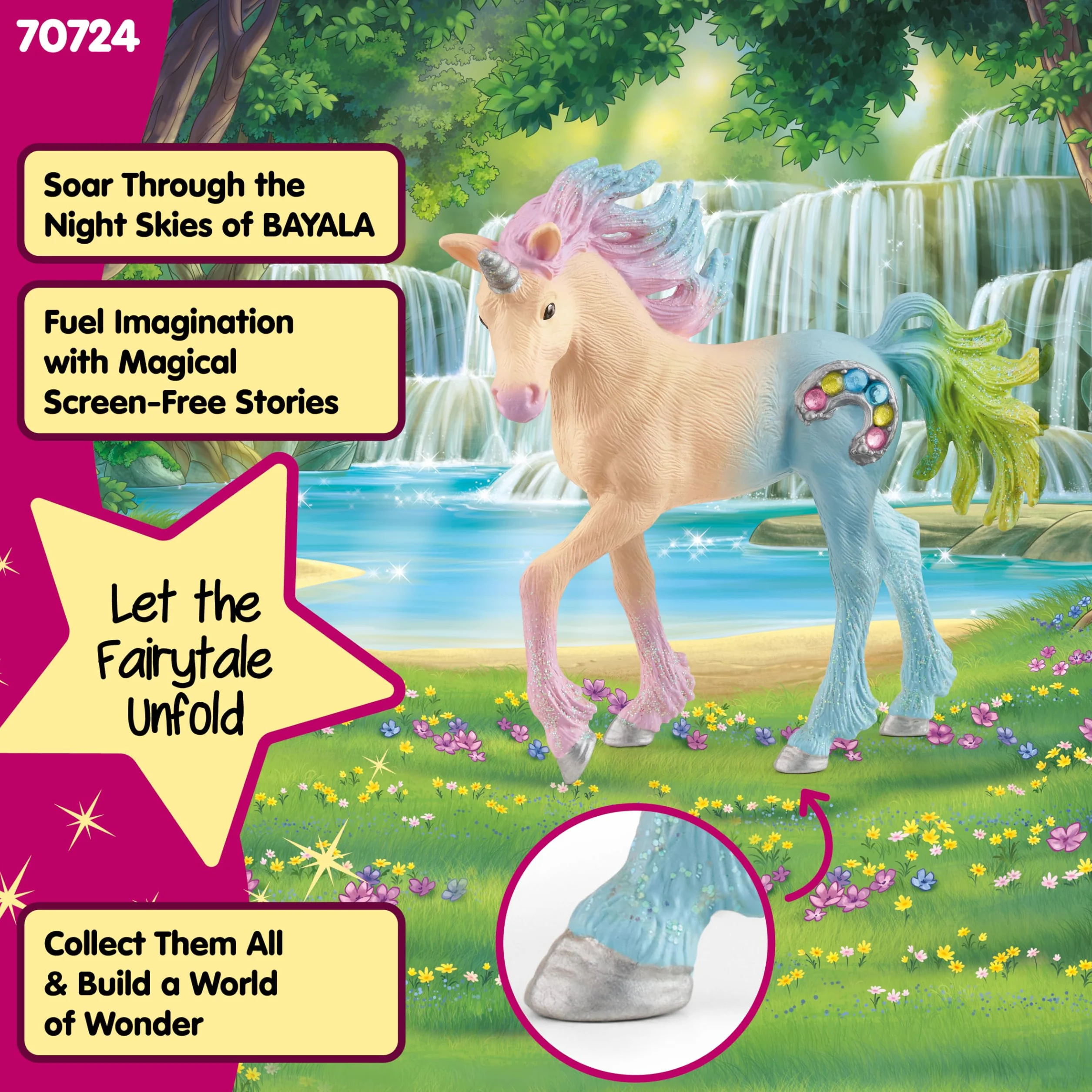 Schleich BAYALA Źrebię jednorożca cukierkowego 70724 Figurka kolekcjonerska 8 × 4 × 8 cm