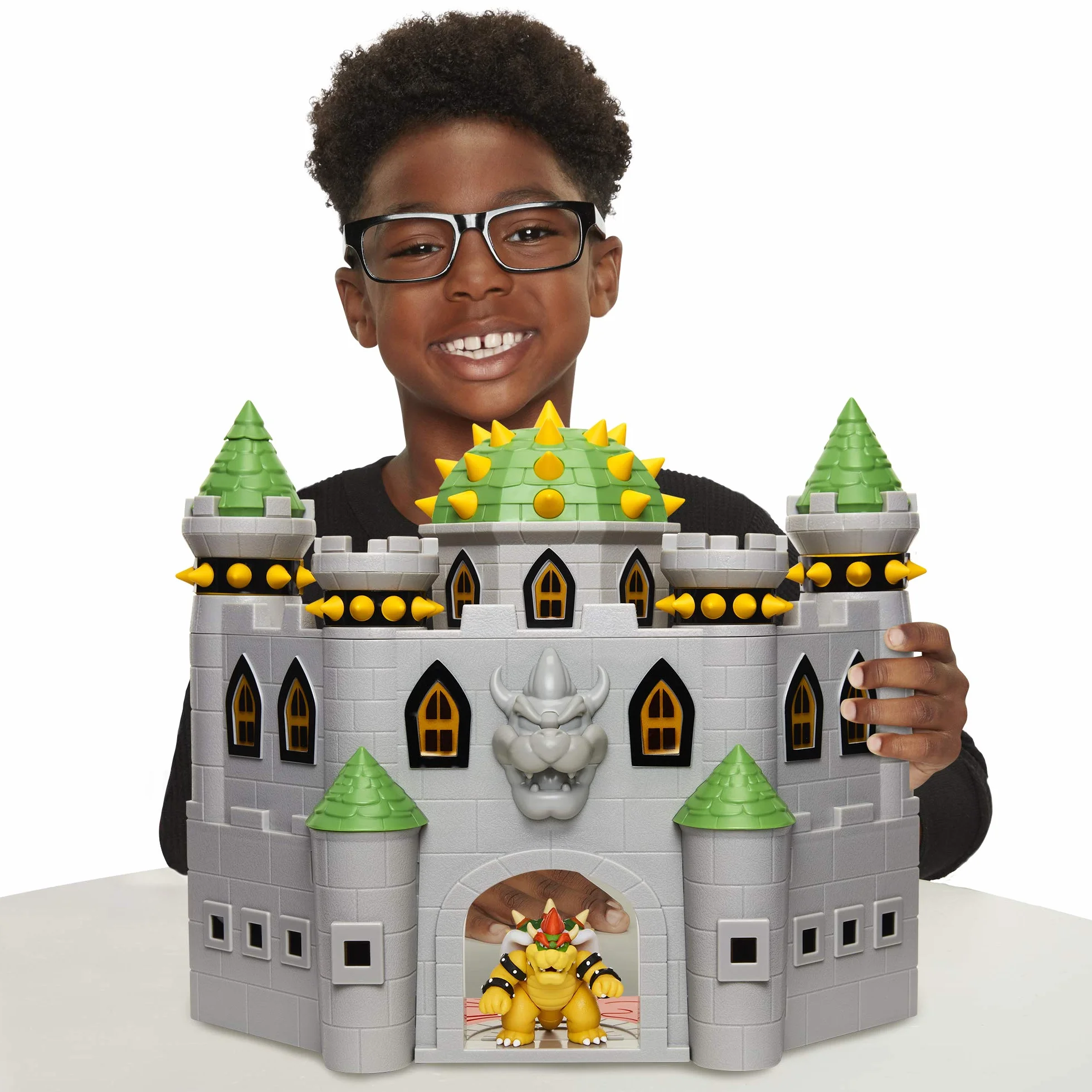 Nintendo Mario Bros Bowsers Deluxe Castle, Zestaw Zabawkowy z Dźwiękami Figurek i Wieloma Interaktywnymi Elementami
