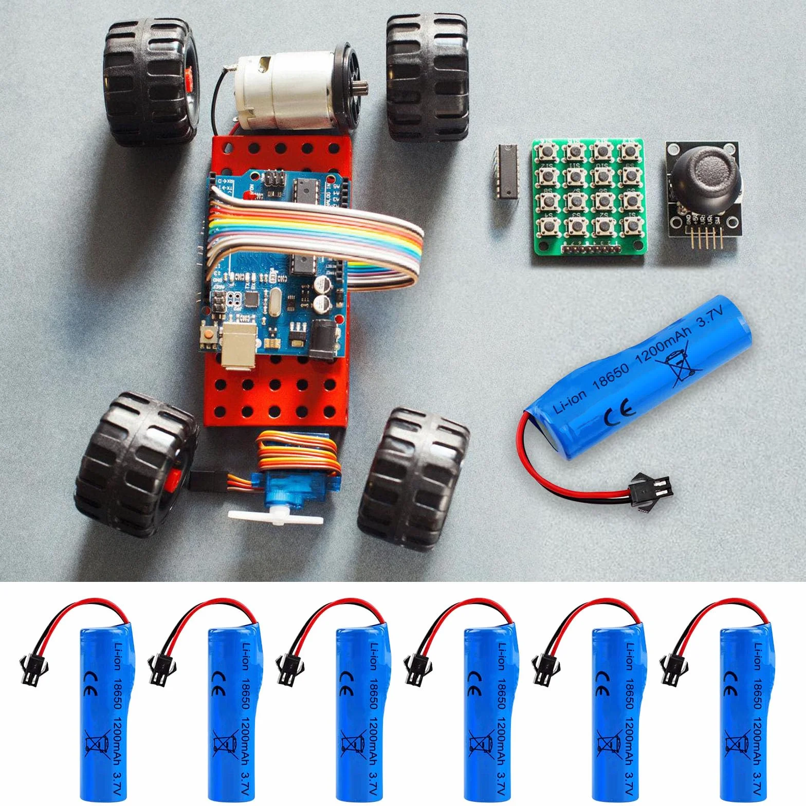 Vegena Zestaw 6 3,7 v 1200 mah Bateria litowa z USB SM-2P RC Ładowarka samochodowa RC High Speed do modeli samochodów, zestaw baterii o wysokiej wydajności RC