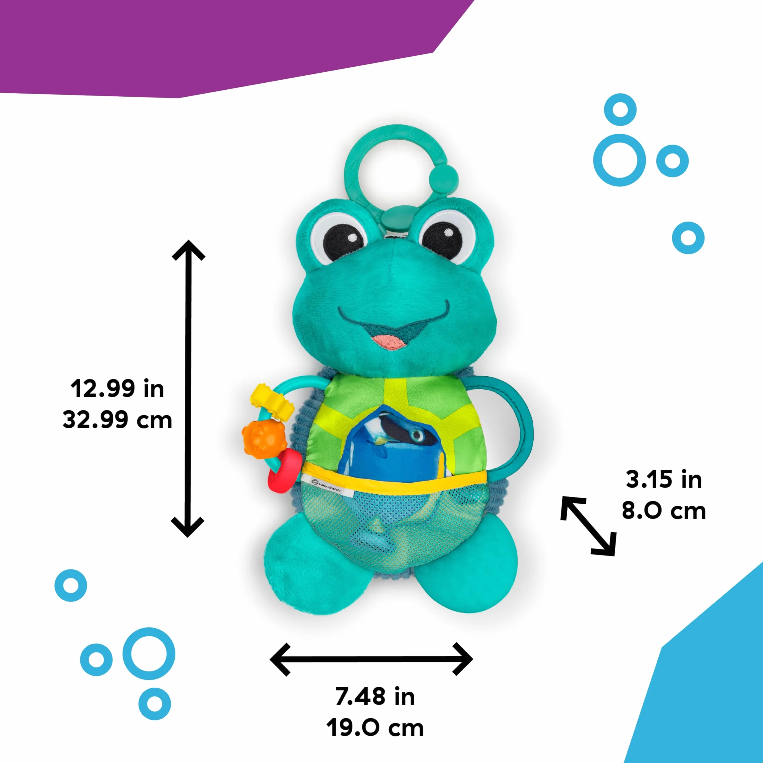 Baby Einstein, Ocean Explorers, Neptune's Sensory Sidekick, zabawka aktywnościowa z 7 zabawkami do pobudzania, rozwój motoryki - od urodzenia