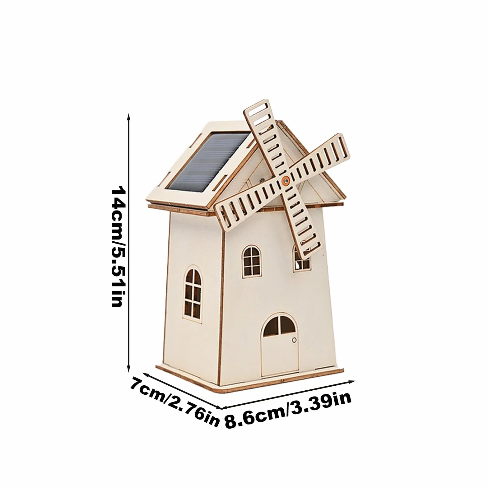 Mini wiatrak zasilany energią słoneczną, przyjazny dla środowiska zestaw modeli solarnych, zabawka edukacyjna, i interaktywne rzemiosło, dla dzieci i dorosłych (8,3 x 7 x 14 cm)