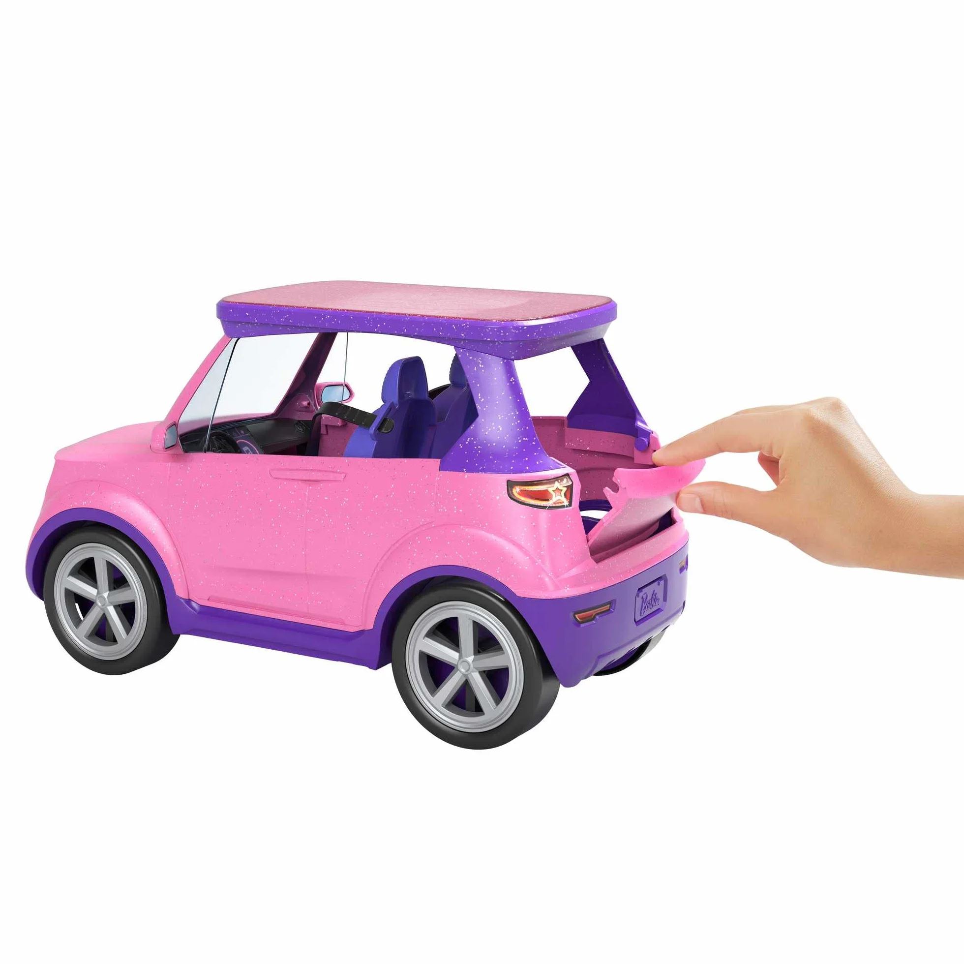 Barbie: Big City Big Dreams Zestaw do zabawy z transformacją, różowy pojazd na 2 pasażerów przekształcający się w scenę + akcesoria koncertowe, prezent dla dzieci w wieku od 3 do 7 lat, GYJ25