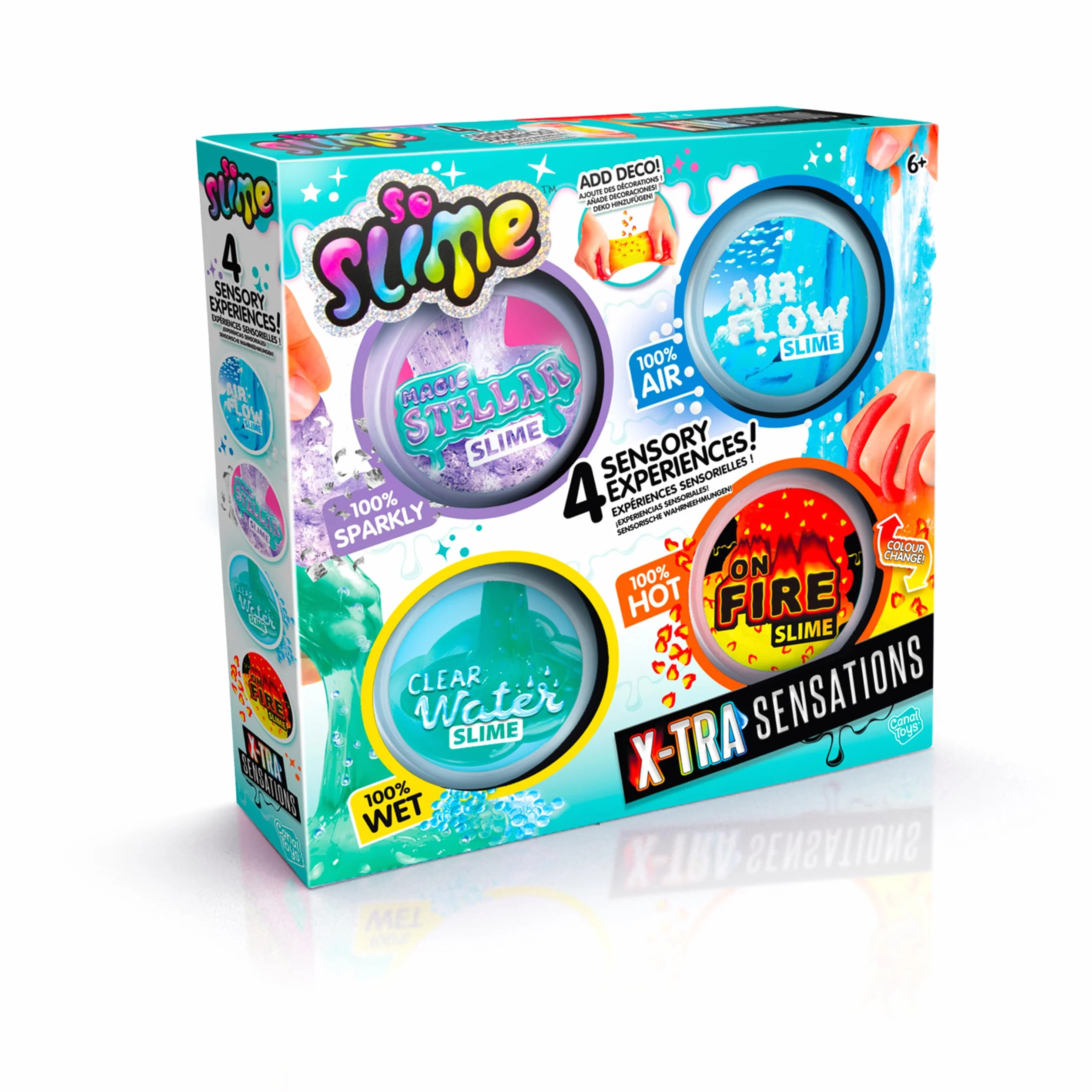 Canal Toys - So Slime DIY - Xtra Sensation Multipack - z 4 doznaniami i dekoracjami - SSC 308