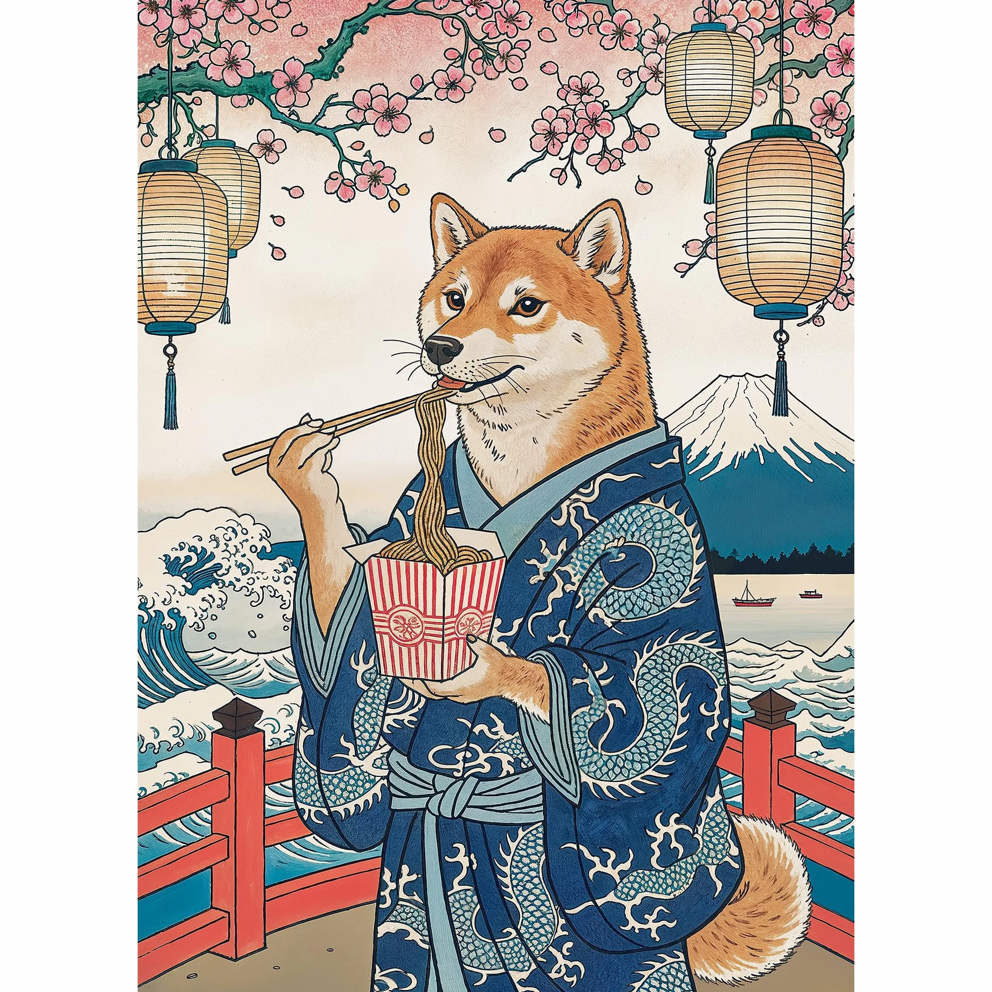 Trefl Premium Plus Quality - Puzzle Pets as Art: Makaronowa Medytacja Shiby - 500 Elementów, Seria Ponadczasowych Motywów, Idealne Dopasowanie Elementów, dla Dorosłych i Dzieci od 10 lat