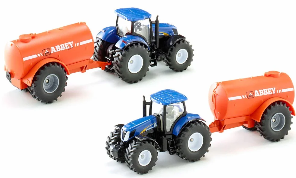 Siku 1945, Traktor z jednoosiową cysterną, 1:50, Metal,Tworzywo sztuczne, Niebieski,Pomarańczowy, Wiele funkcji