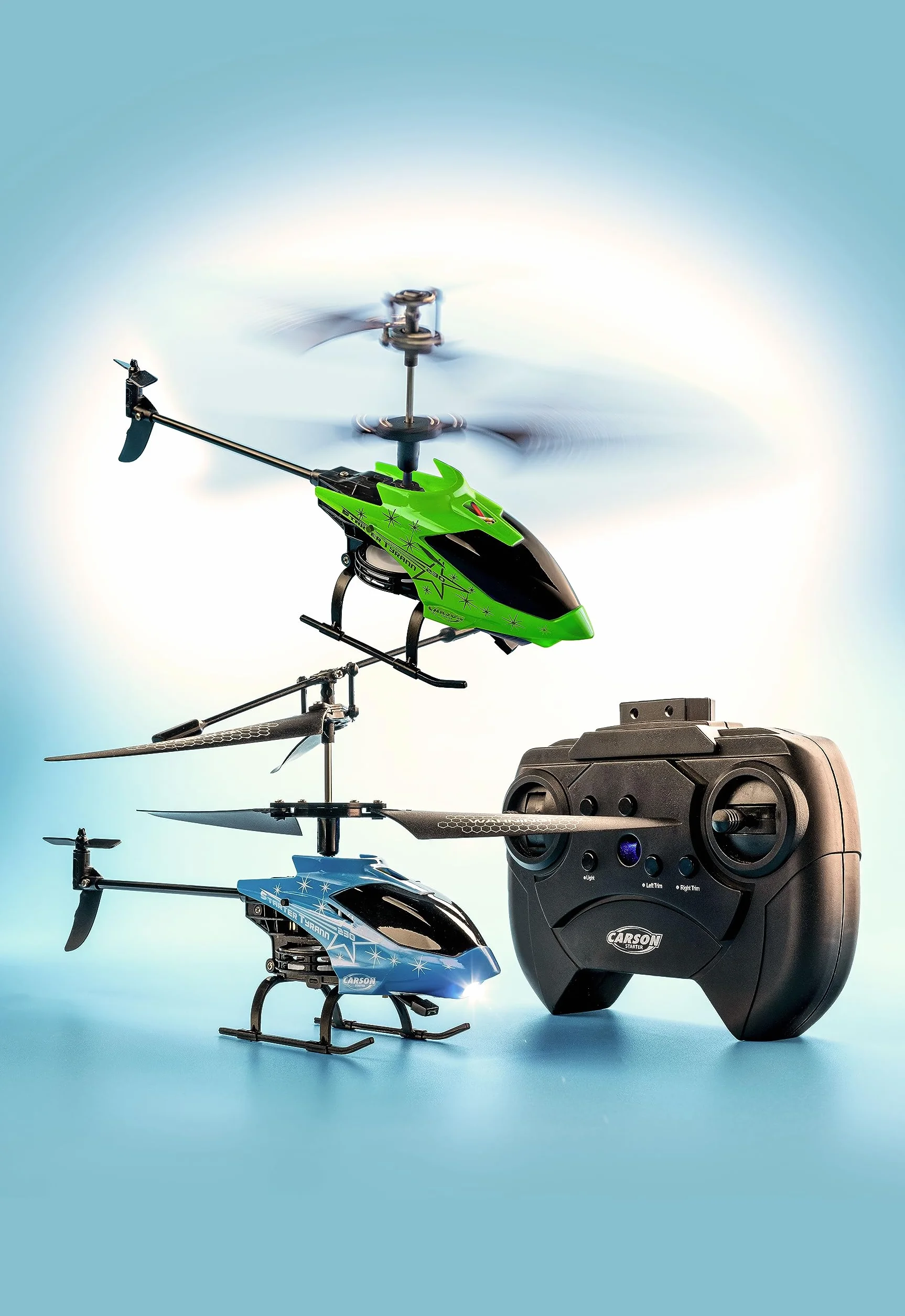 Carson 500507179 Easy Tyrann 230 Gyro 2,4 GHz, 100% RTF zielony – zdalnie sterowany helikopter, wytrzymały model RTF (Ready to Fly), model dla początkujących, helikopter RC, dla dzieci od 8 lat