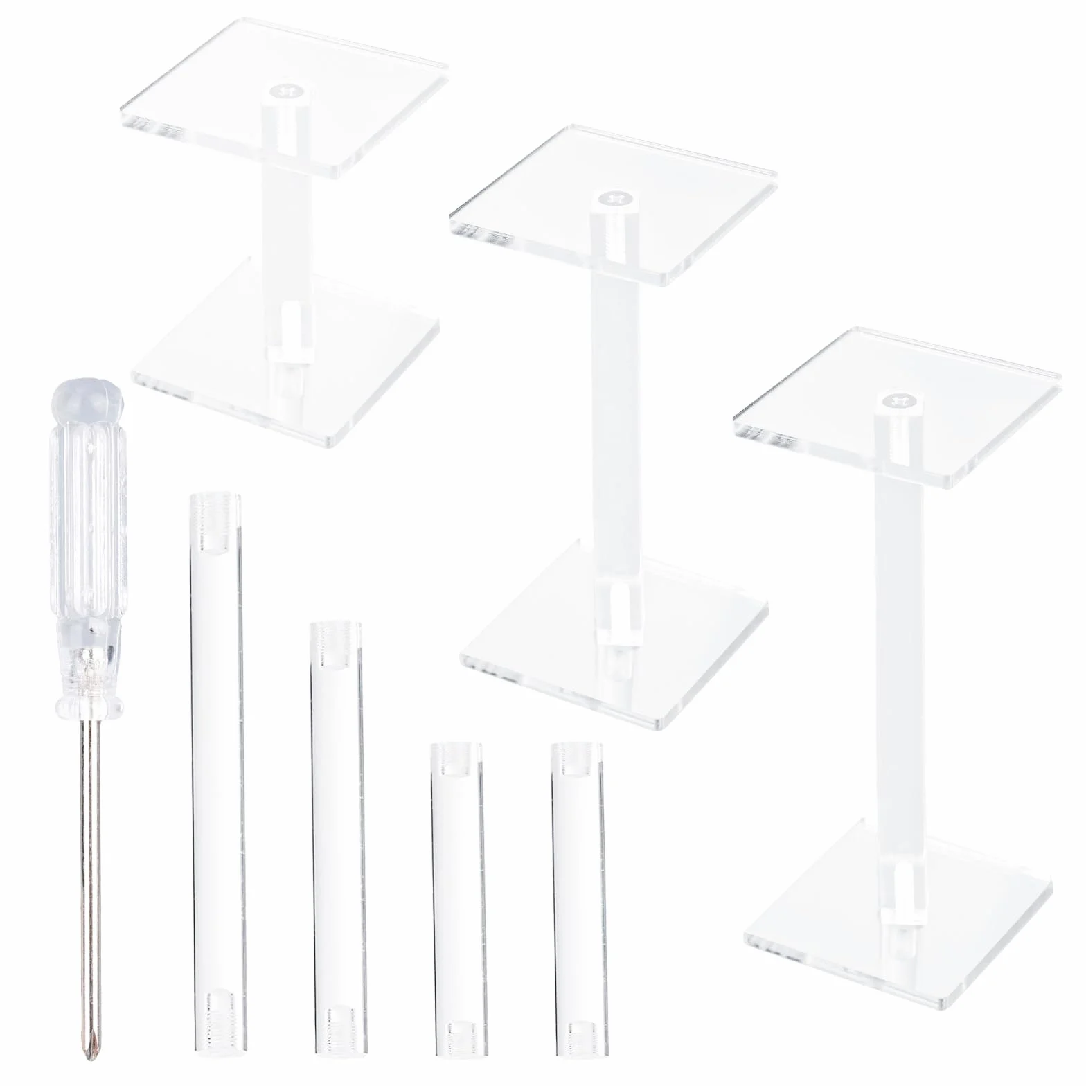 BOXOB 2szt Latające Miniatury Bojowe Risers, Regulowana Wysokość Wielopoziomowej Platformy Akrylowe Stojaki Bojowe do Prezentacji Terenu do Miniatur DND Gier Planszowych Akcesoriów RPG