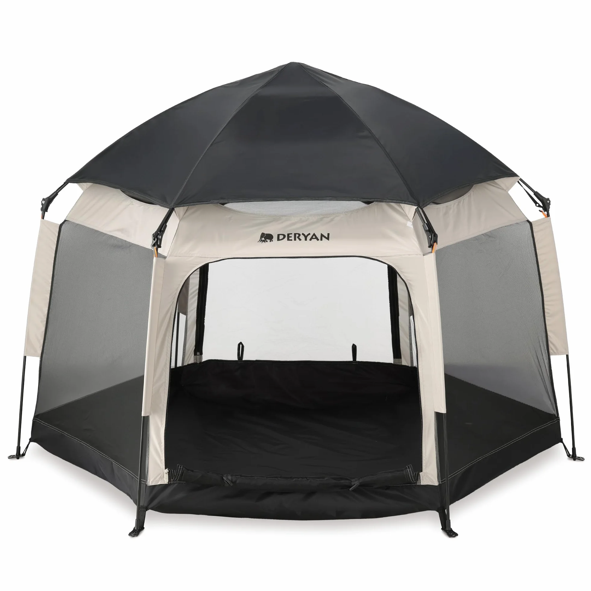 DERYAN Up-To-Go Pop-Up łóżeczko turystyczne i skrzynia dziecięca – przenośna muszla plażowa dla niemowląt i małych dzieci – składane, z materacem i torbą do przenoszenia – piaskowa
