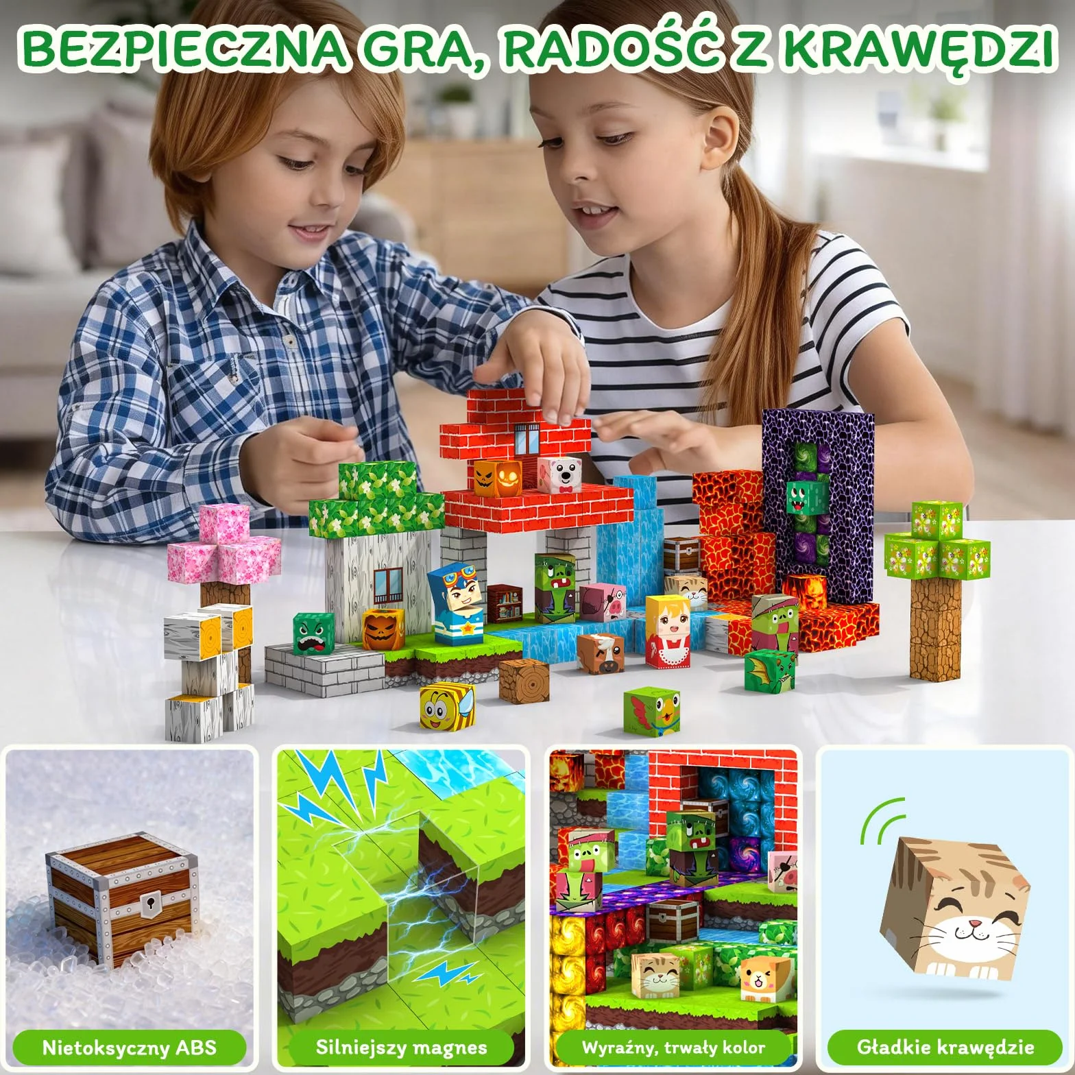 Klocki Magnetyczne 220 PCS 2CM, 3+ Zabawki sensoryczne STEM Montessori, Magnetyczne Klocki dla 3 4 5 6 7 8 9 10 11 12 8-12 lat Chłopcy i dziewczynki Prezenty urodzinowe