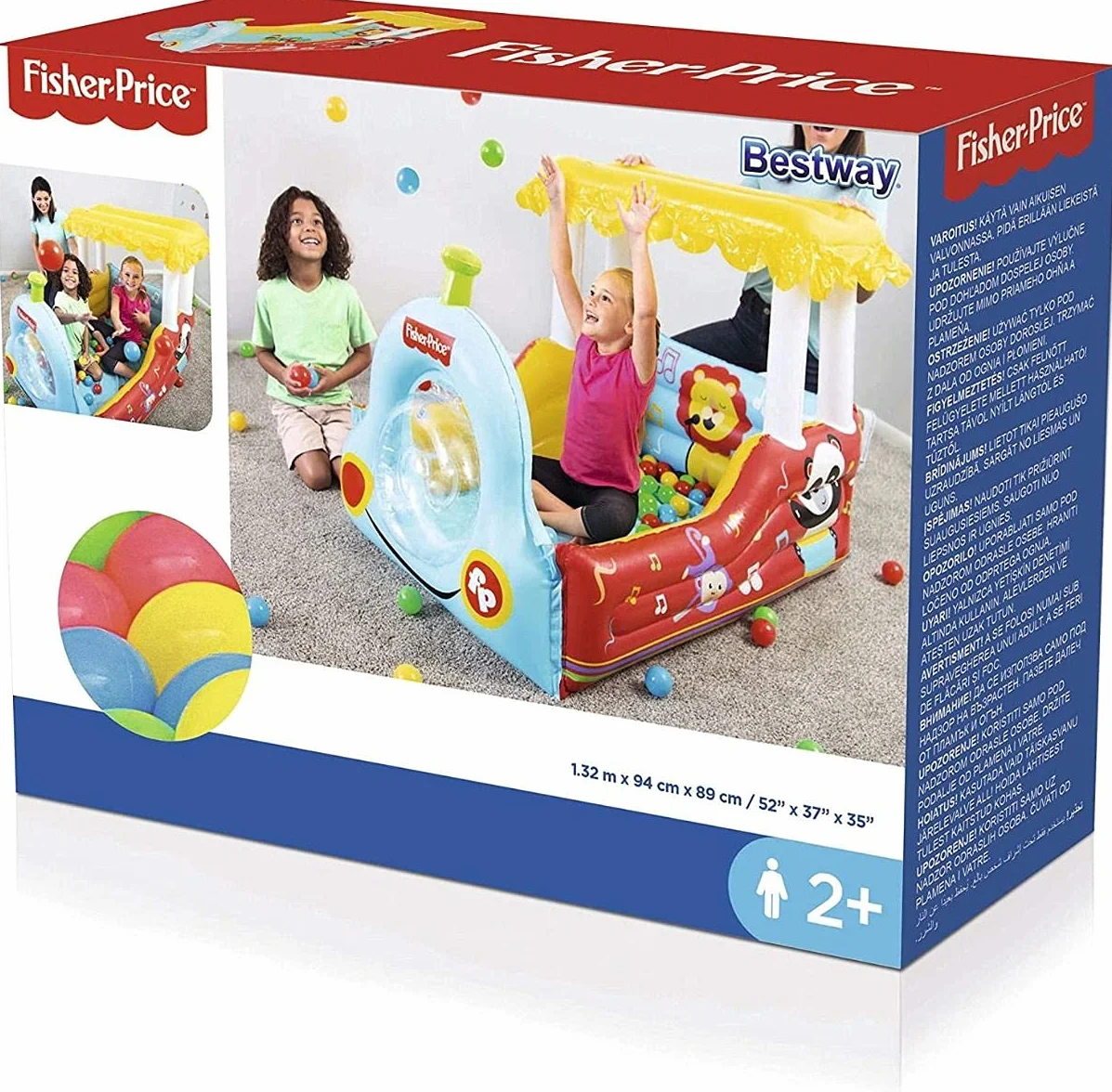 Bestway 1093537Xxx21 Fisher-Price® 52" X 37" X 35"/1.32M X 94Cm X 89Cm Train Ball Pit
