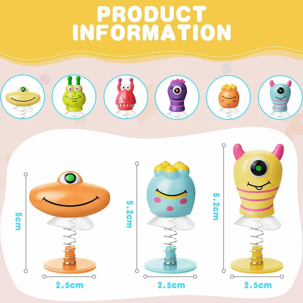 36 sztuk zabawek z potworami, zabawki do skakania dla dzieci, zestaw 6 różnych zabawek Jump Pop Up Monster Toys, zabawki, psotniaki potwór