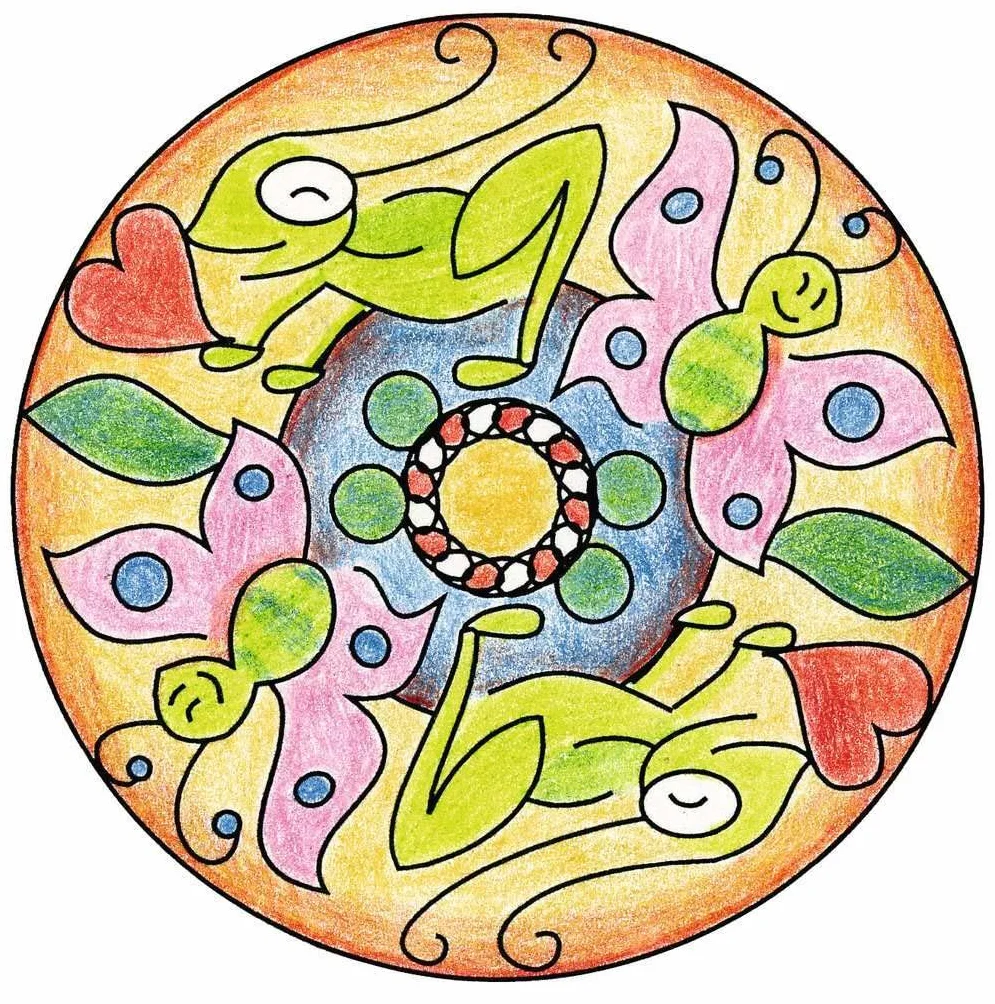 Ravensburger Mandala Designer Mini romantic 29947, Zeichnen lernen für Kinder ab 6 Jahren, Zeichen-Set mit Mandala-Schablone für farbenfrohe Mandalas