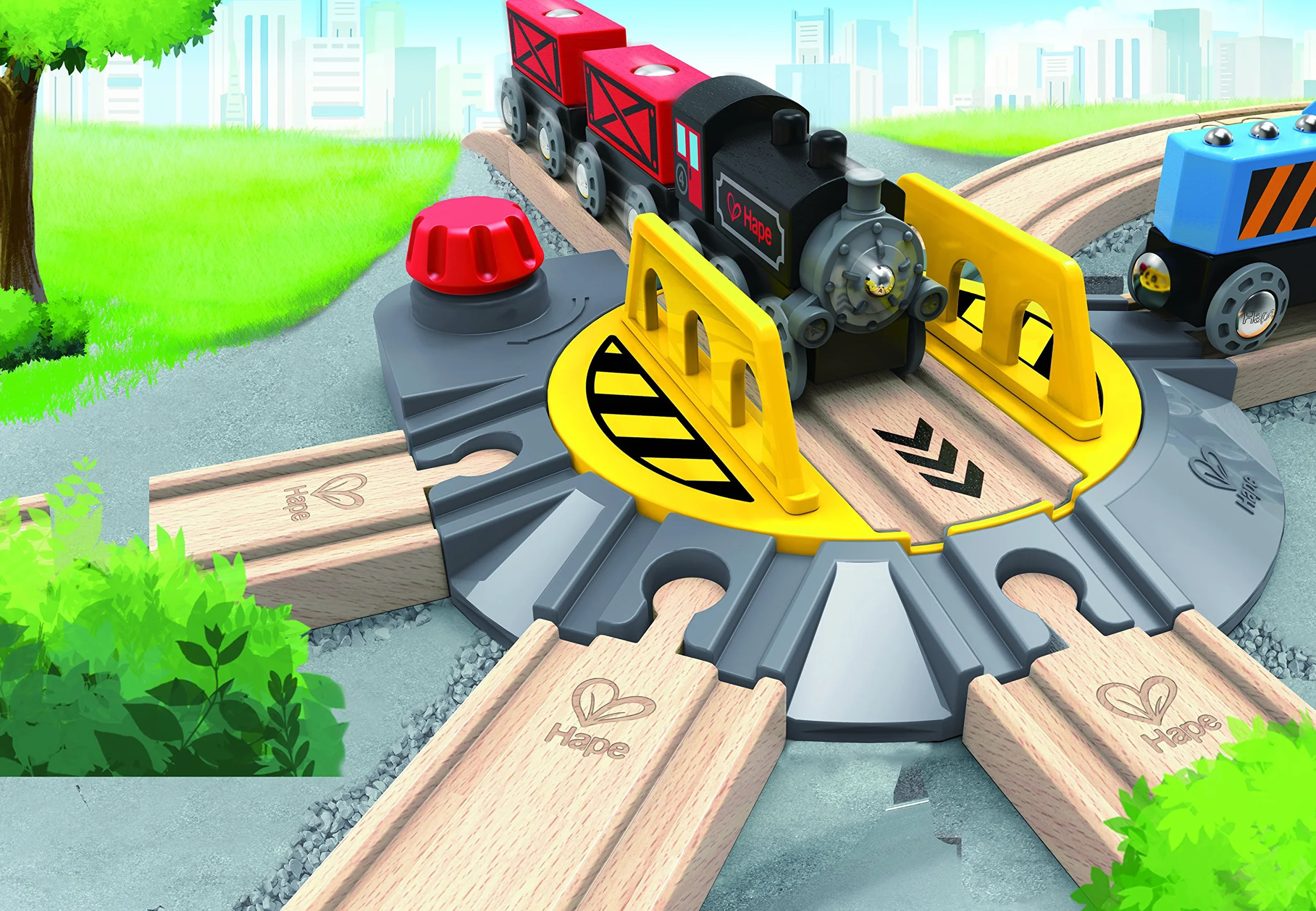 Hape HAP-E3723 Adjustable Rail Turntable, Multi-Colour